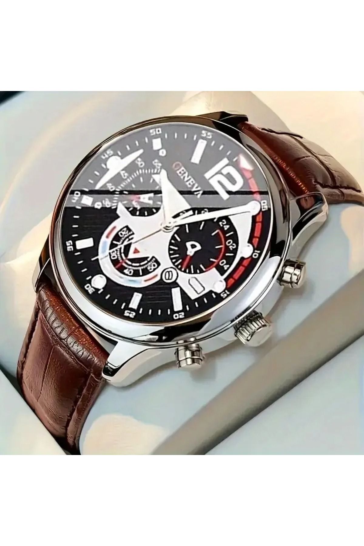 Feron accessories Erkek Kol Saati - Deri Kayışlı Analog Spor Saat E-0217