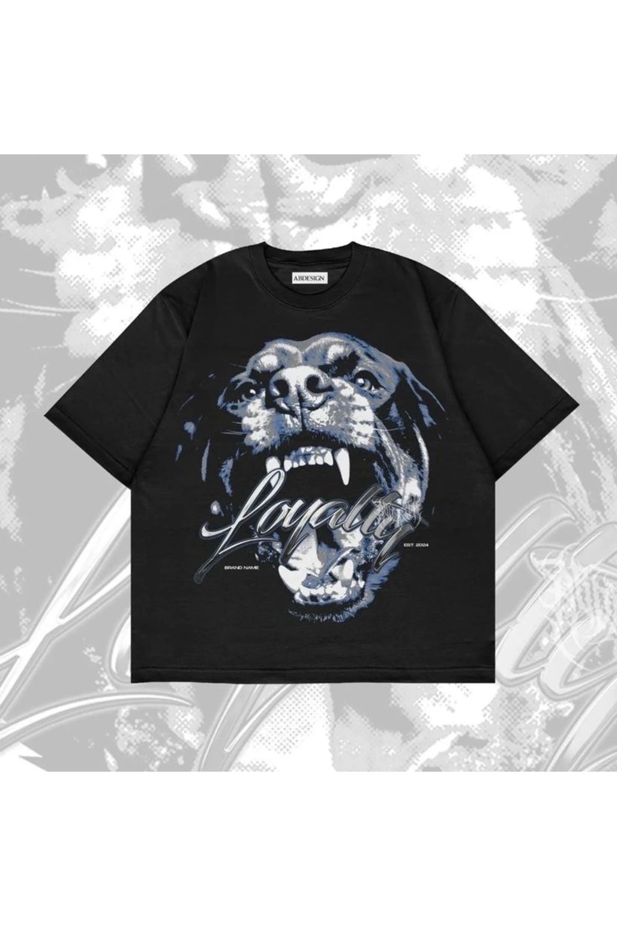 Violon Loyality Baskılı Siyah Renk Oversize T-Shirt