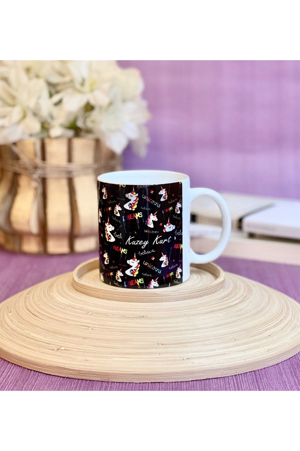 Gift Moda Kişiye Özel Unicorn Tasarımlı Kupa
