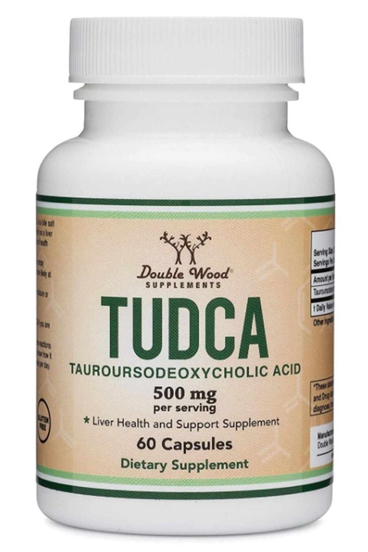 DOUBLE WOOD Tudca 60 Capsules 500mg Per Serving. Usa Version. Tr