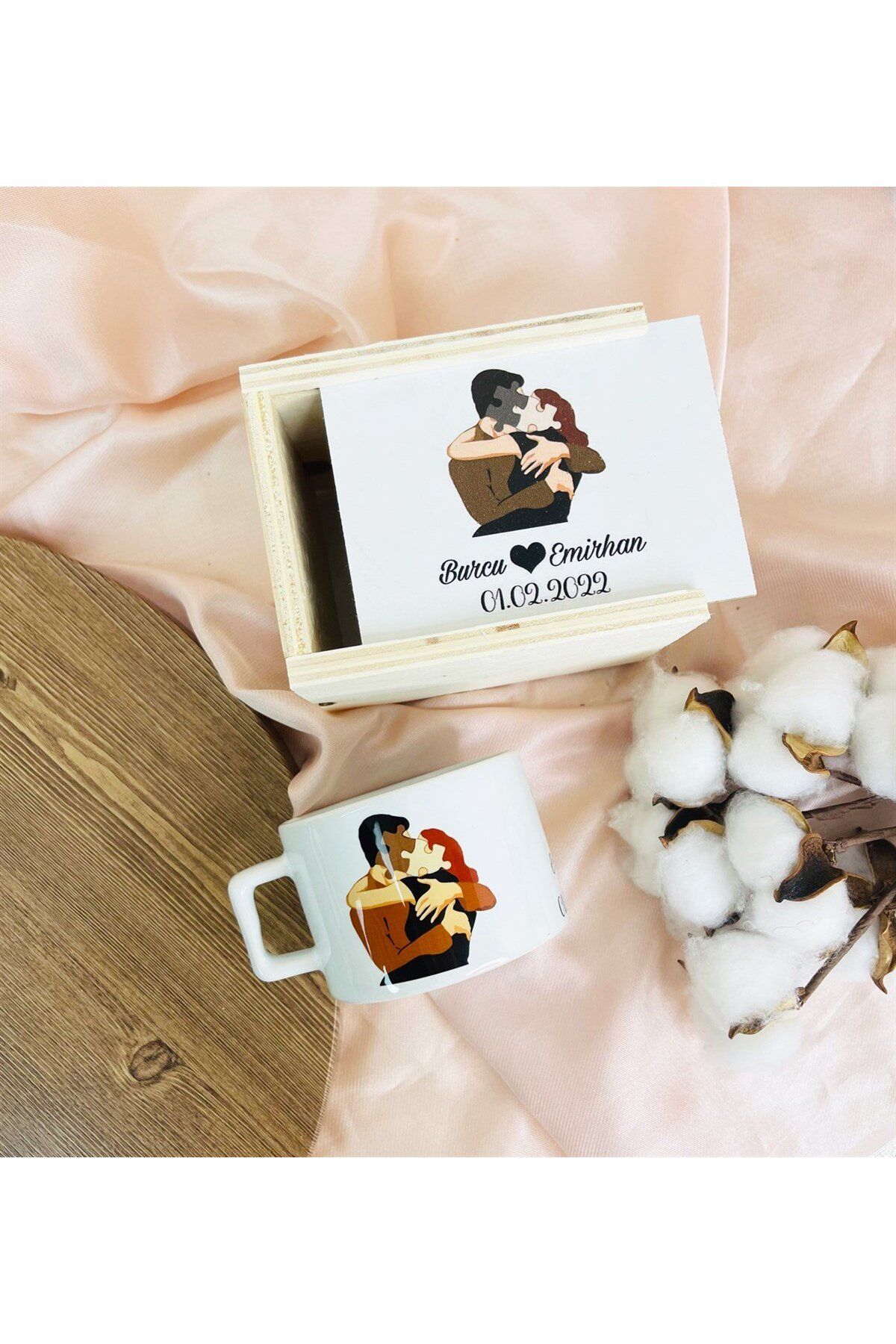 Gift Moda Kişiye Özel Yapboz Aşk Tasarımlı Kutulu Kupa