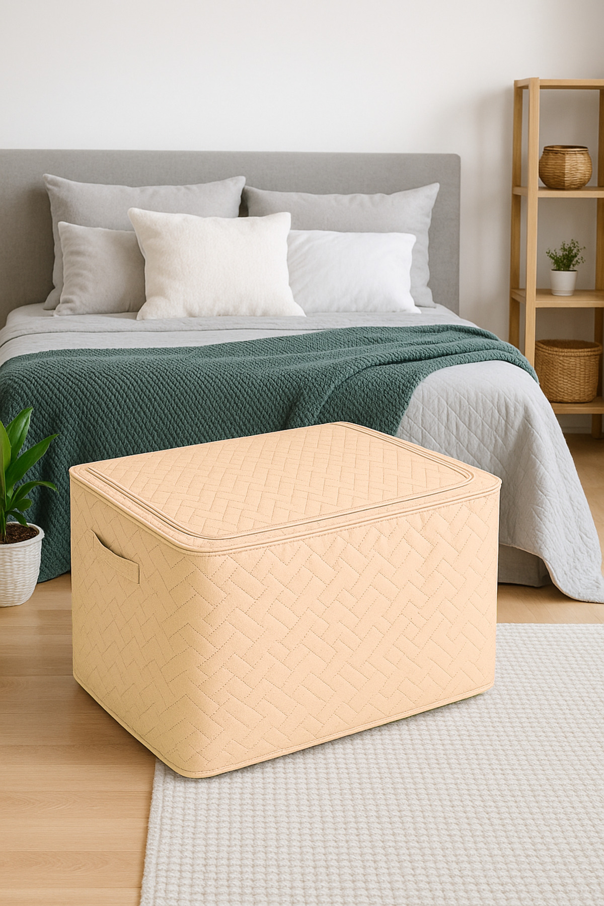 SER&YAT Сгъваема чанта за съхранение на дрехи с макси цип│Кутия за съхранение с цип & чанта 40x50x30 cm