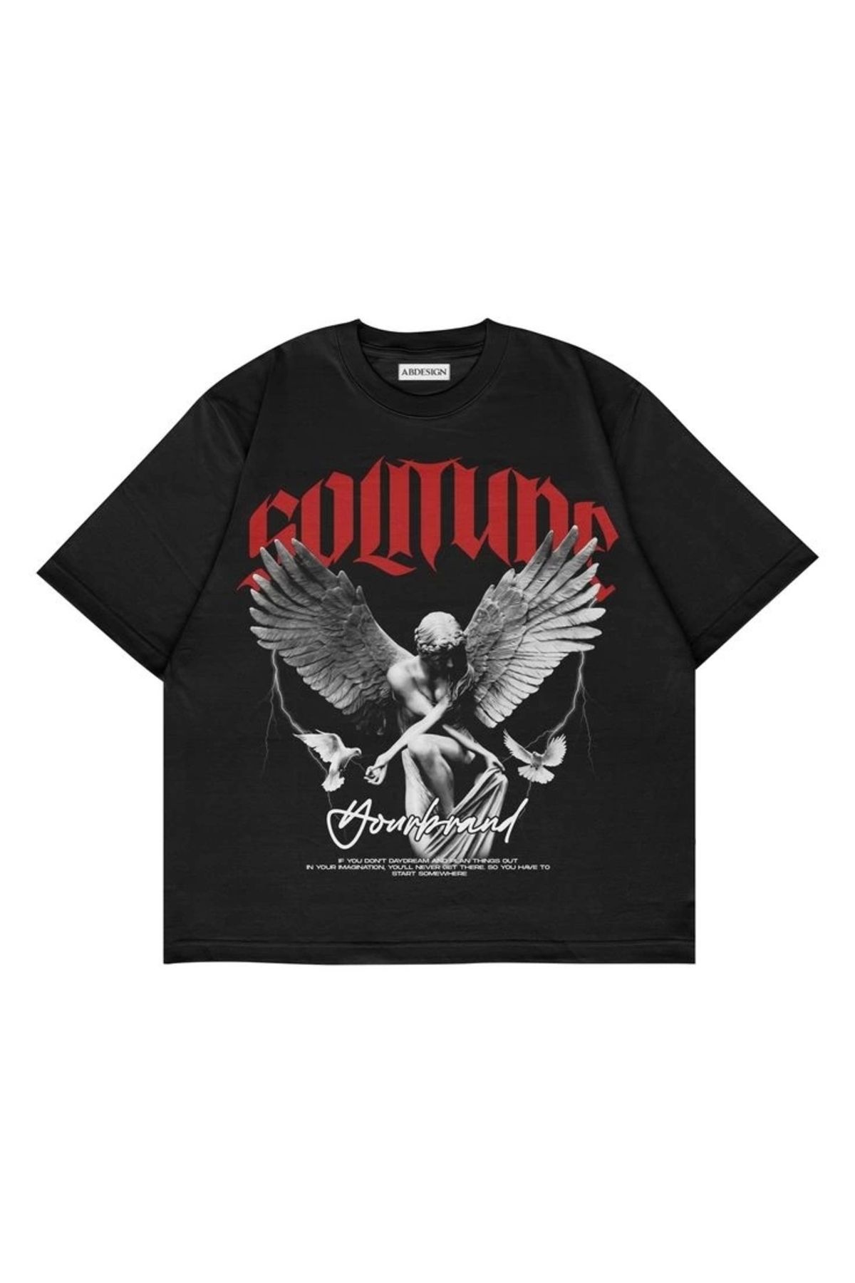 Violon Solitune Baskılı Siyah Renk Oversize T-Shirt