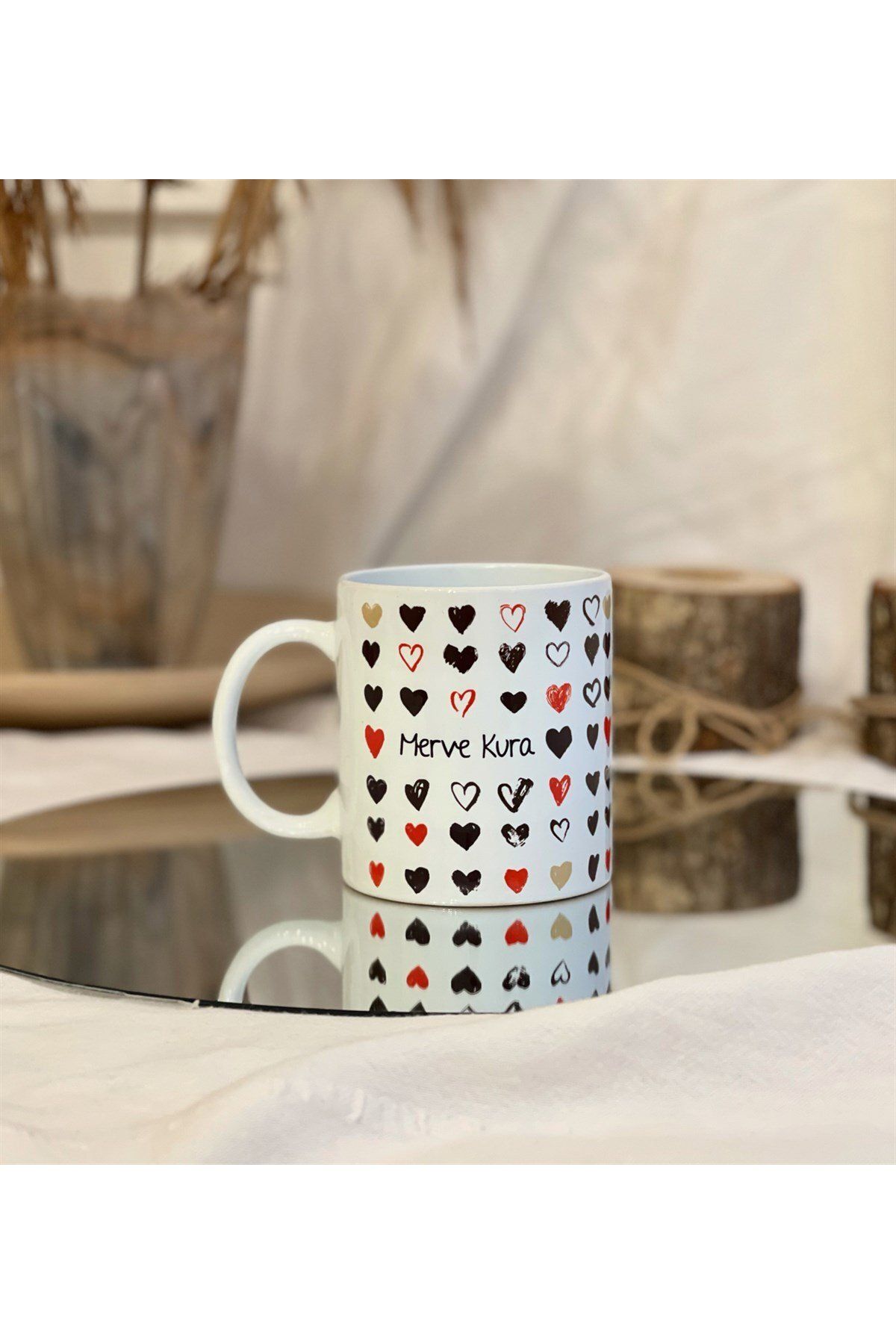 Gift Moda Kişiye Özel Seni Tüm Kalbimle Seviyorum Tasarımlı Kupa