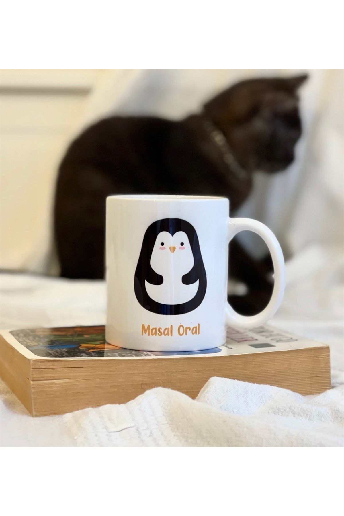 Gift Moda Kişiye Özel Tatlı Penguen Tasarımlı Kupa