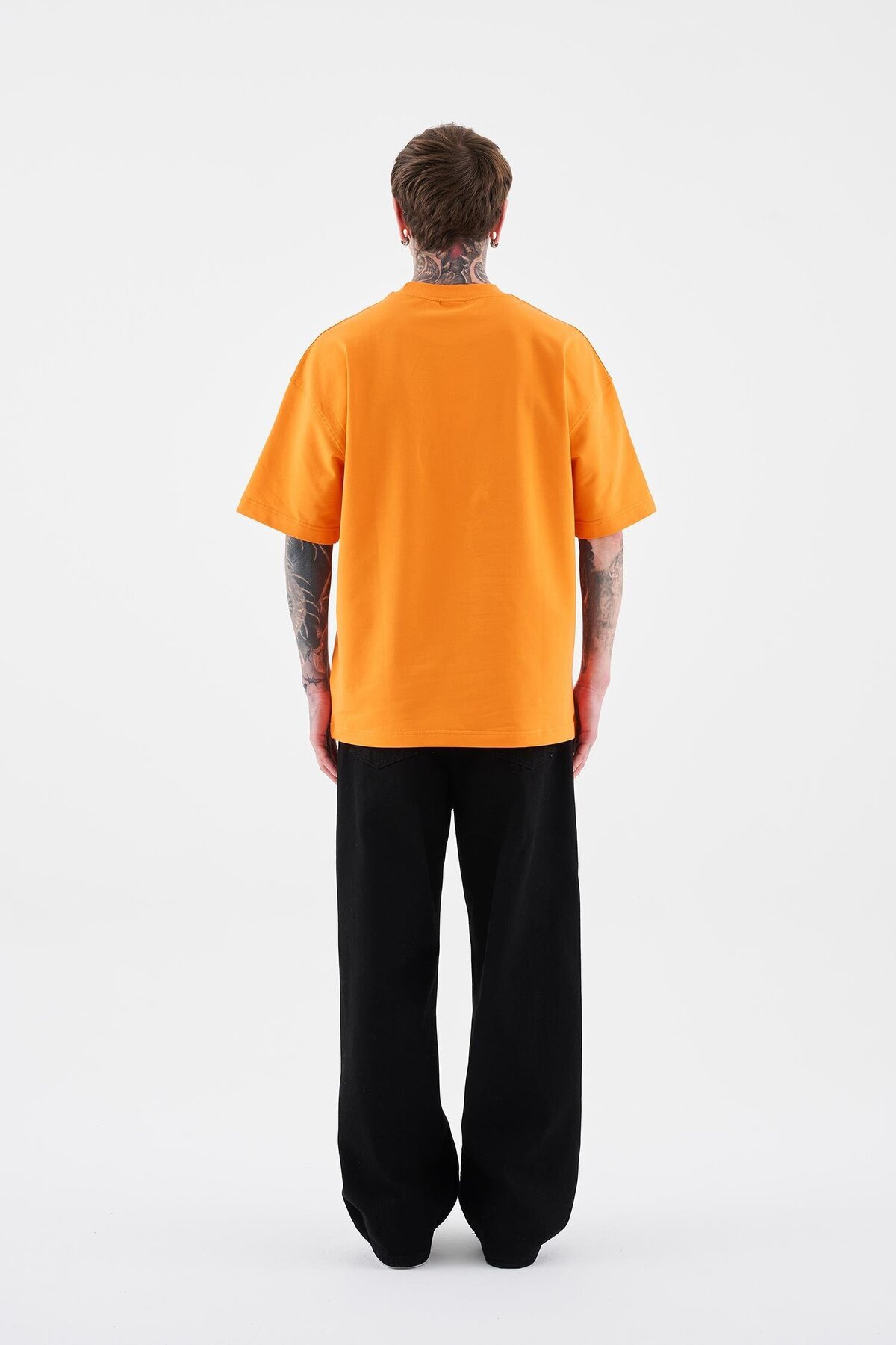 Machinist-Men's Solid Basic Cotton Oversize Orange T-Shirt 7