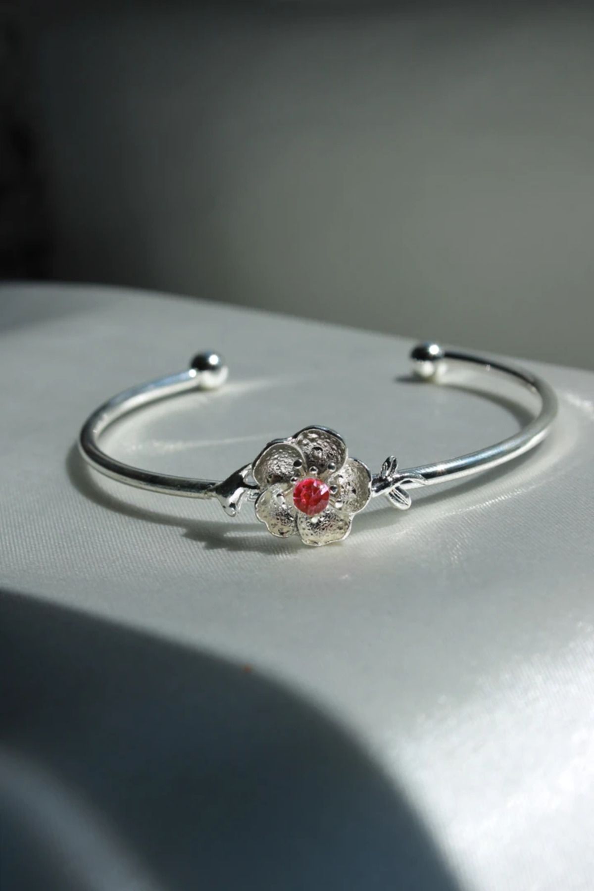 Harlofia Jewelry Gümüş Kaplama Plumeria Bilezik