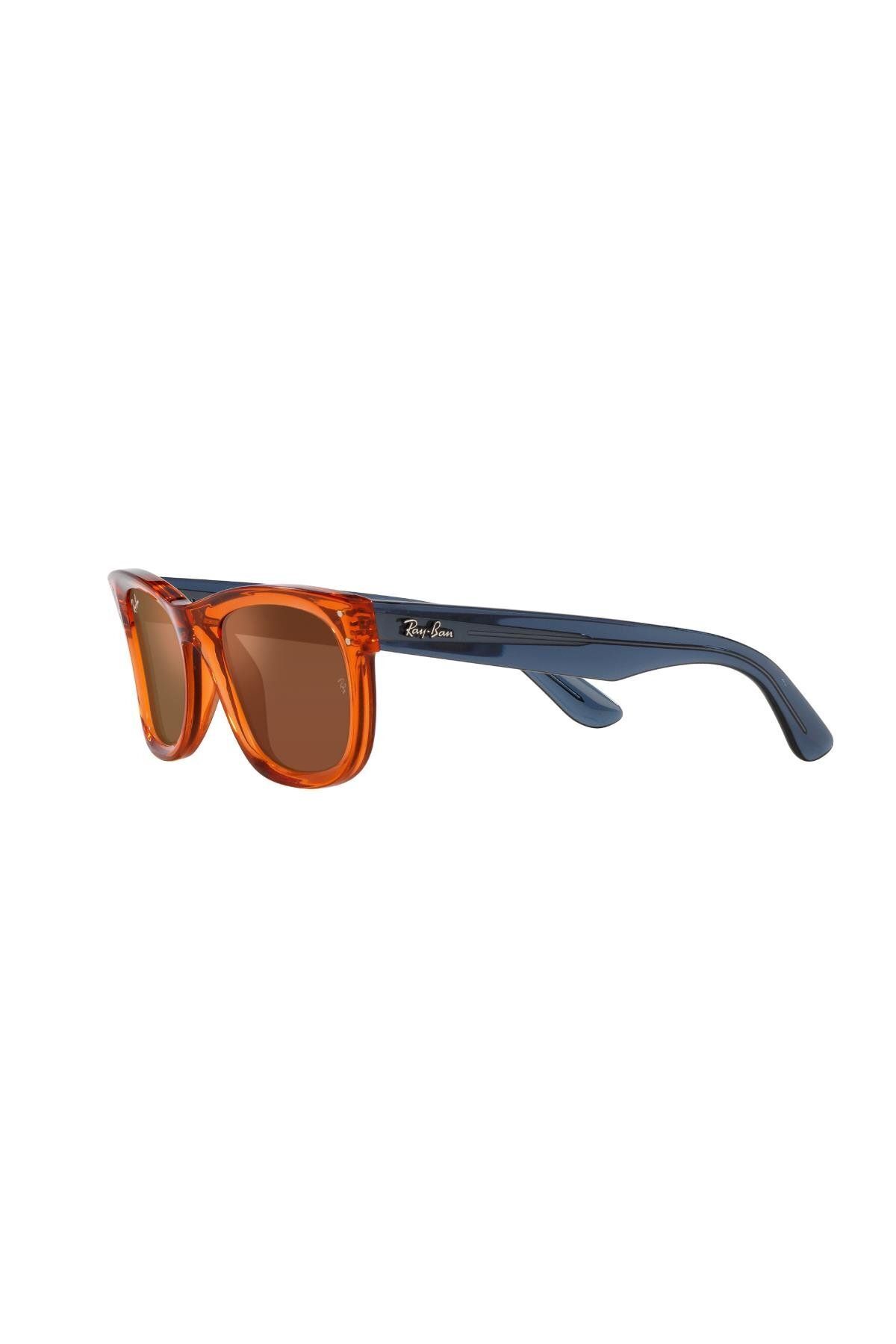 Ray-Ban-نظارة شمسية راي بان للجنسين - مربعة واي فيرير - Rb R0502s - مقاس العدسة: 50 مم - برتقالي شفاف 4