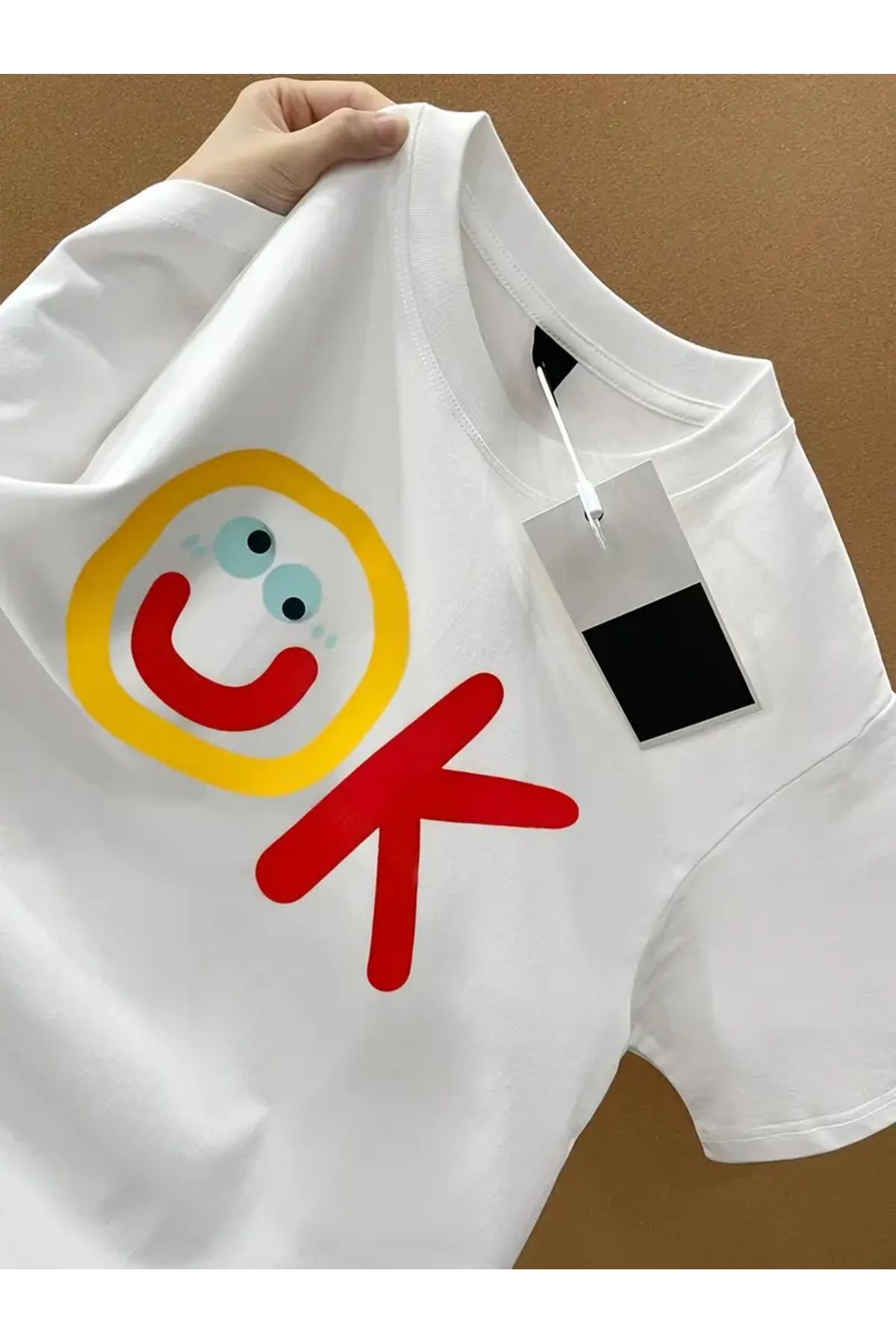 AEMİ Unisex Ok Baskılı %100 Pamuk Oversize T-shirt
