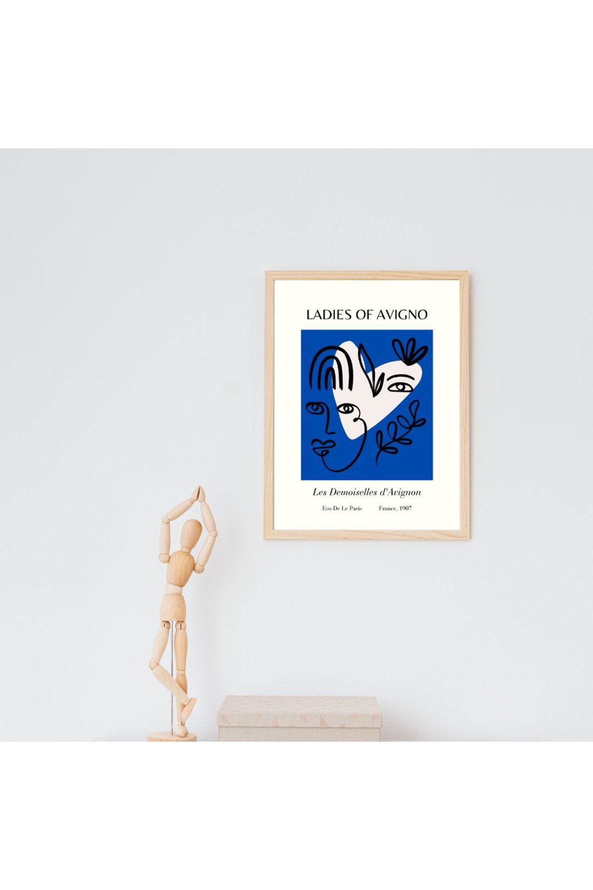 PRYDESIGN Mavinin Büyüsü Picasso Duvar Tablosu Çerçeveli 3'lü Set
