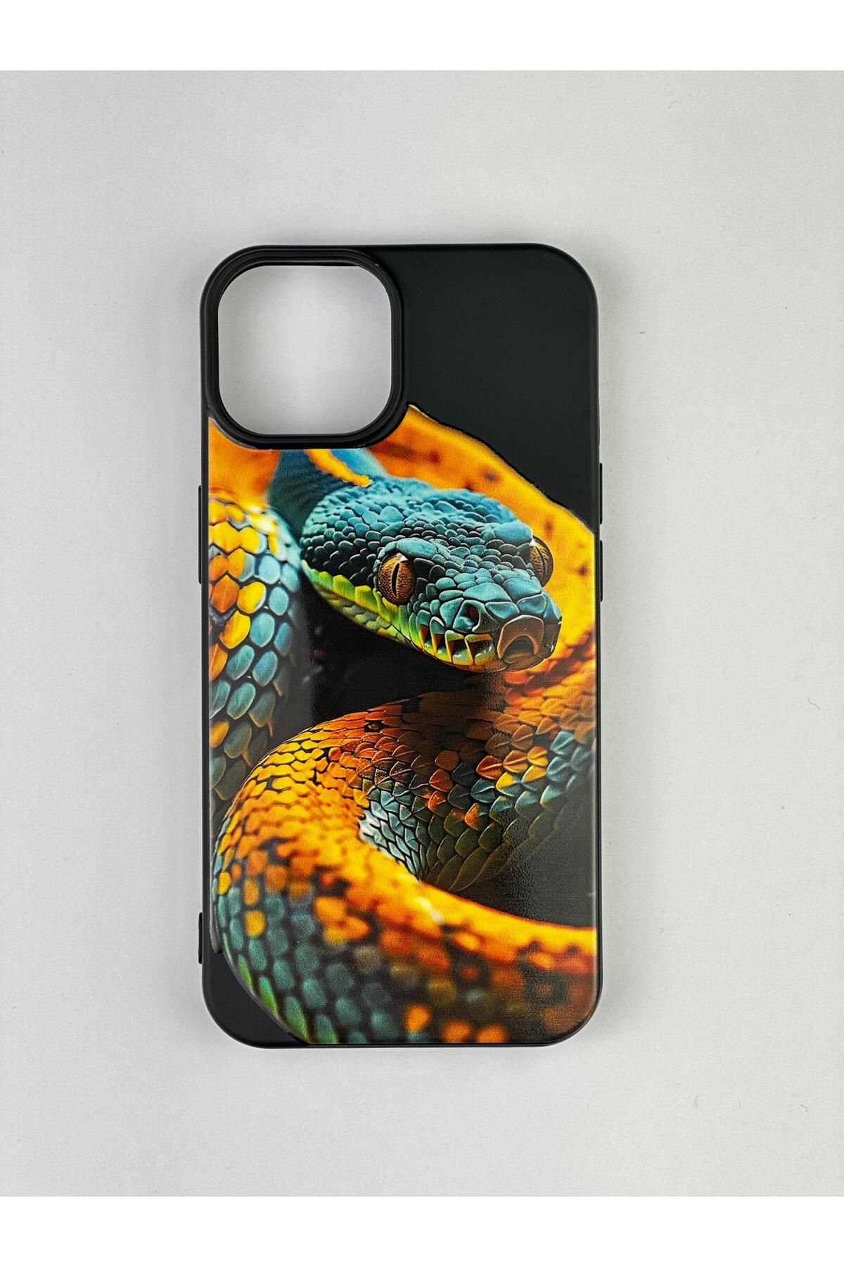 Vip Case iPhone 13 Uyumlu SNAKE Desenli İçi Kadife Kamera Çıkıntılı LSR KILIF 277