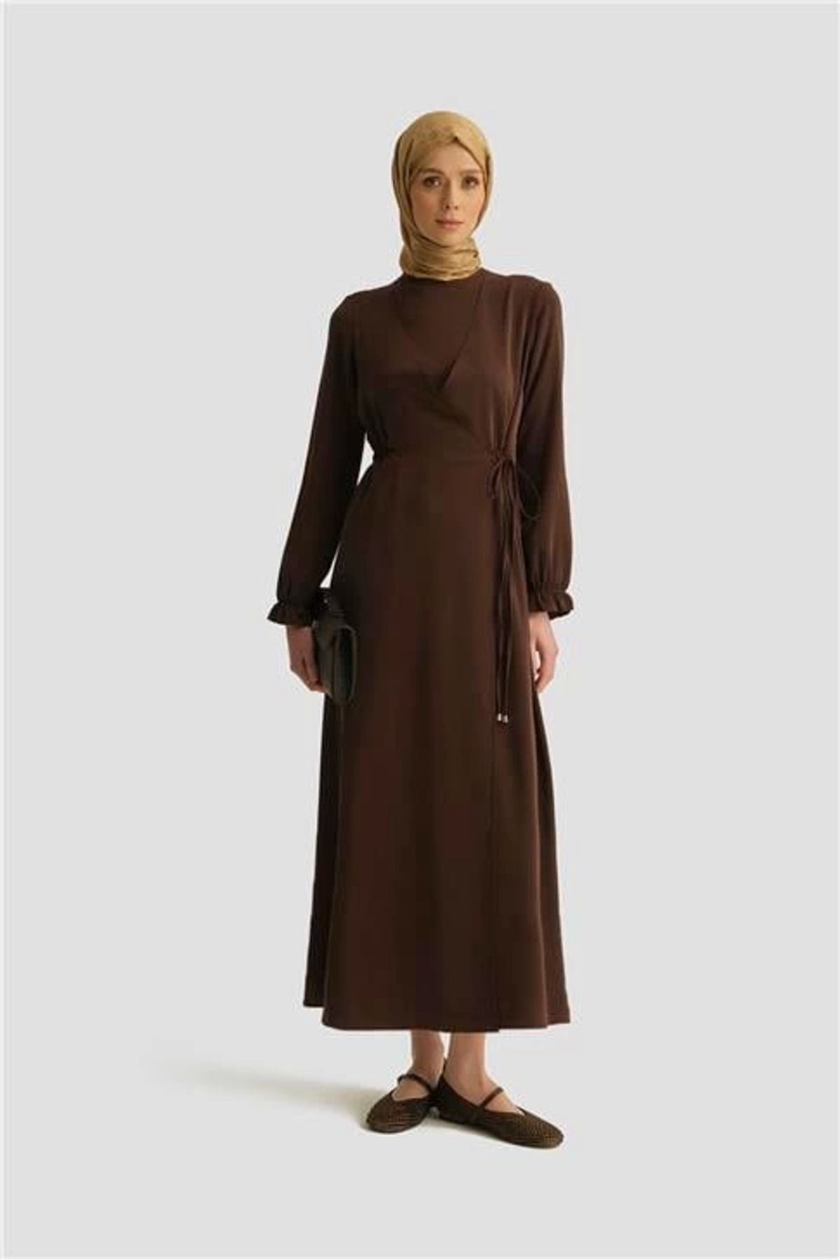 aradimtaradim Armine Anvelop Elbise 25YH9230 Kahverengi