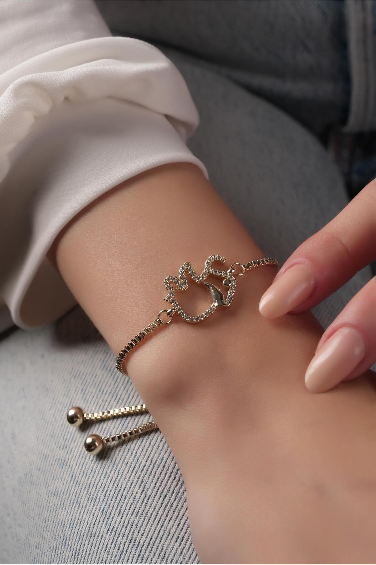 Çlk Accessories Premium Asansörlü Taşlı Fil Bilelik 70895