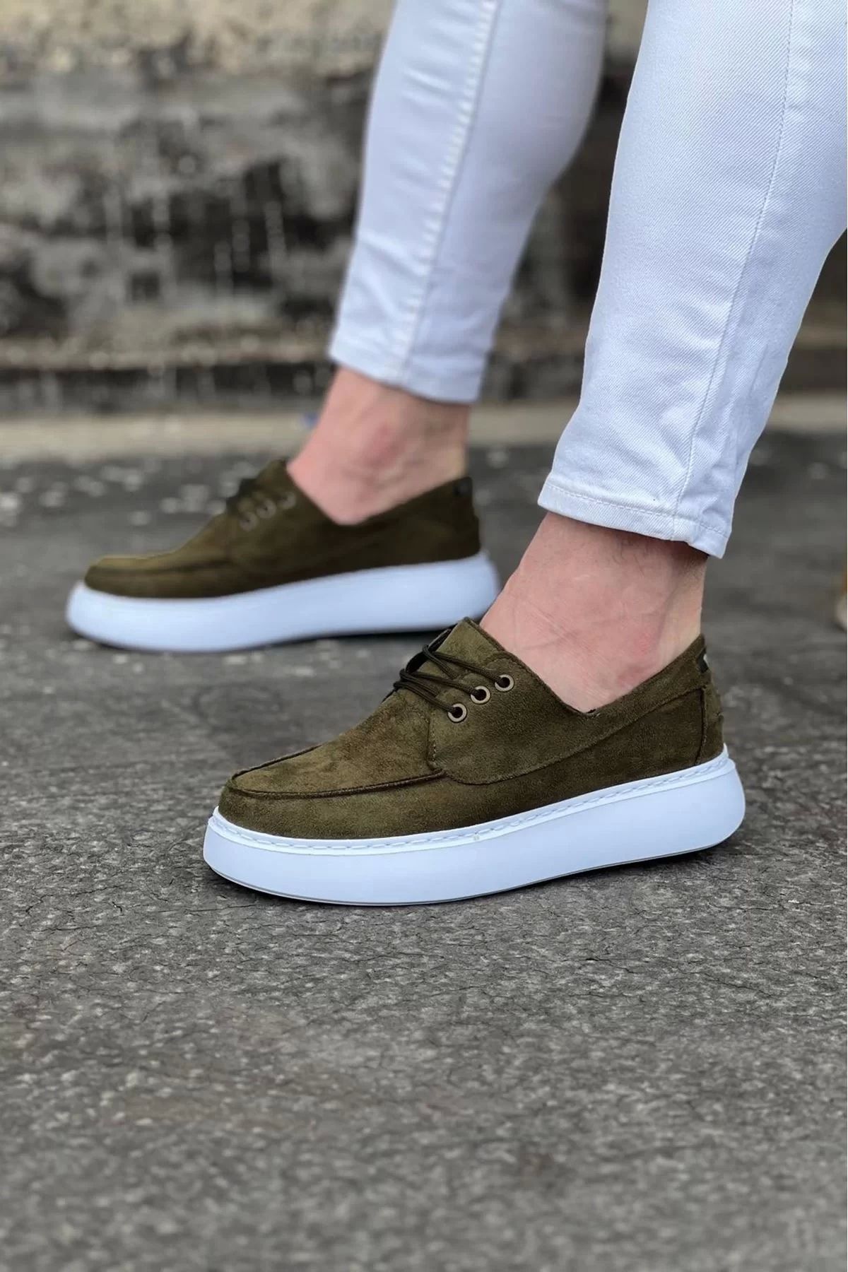 BİCANS WG508 Haki Süet Ortopedik Taban Erkek Casual Ayakkabı
