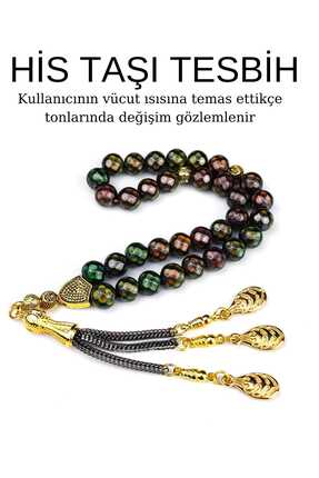 Lio20 Vücut Isınıza Göre Renk Değiştiren Doğaltaş His Taşı Tesbih Hediyelik A...