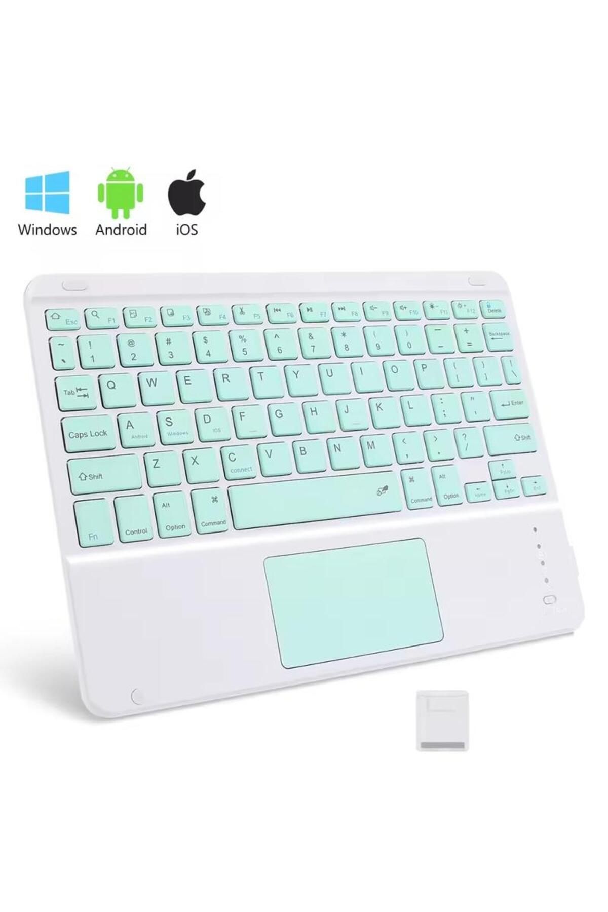 Alstrap Bluetooth Kablosuz Klavye | Touchpadli, Tüm Tablet ve Telefon Uyumlu, iOS Android Windows Destekli