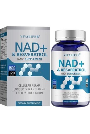 Vivalifer NAD+ & Resveratrol 1500 mg With Tmg 250 mg 120 Capsules. usa menşei