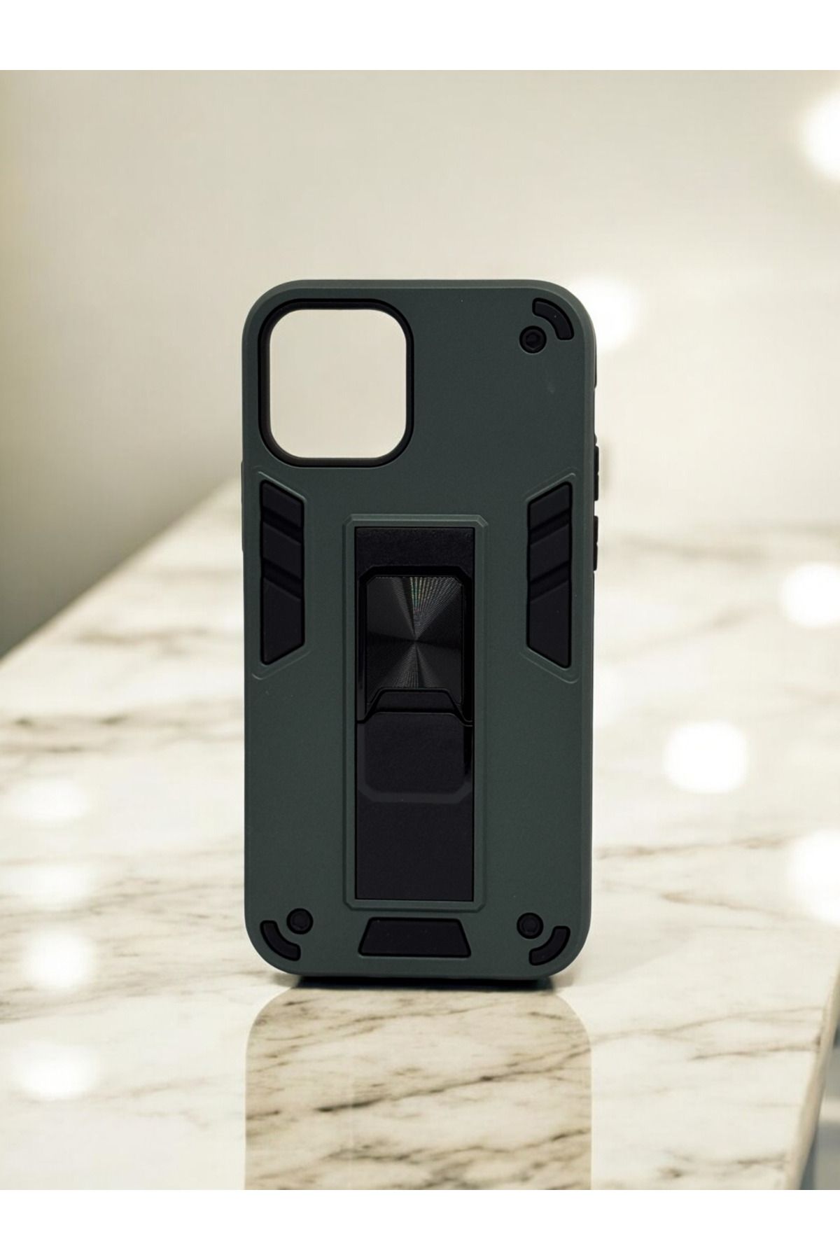 DUBİGOLD İPHONE 12 UYUMLU METAL YÜZÜKLÜ MIKNATISLI ZIRHLI TANK KILIF