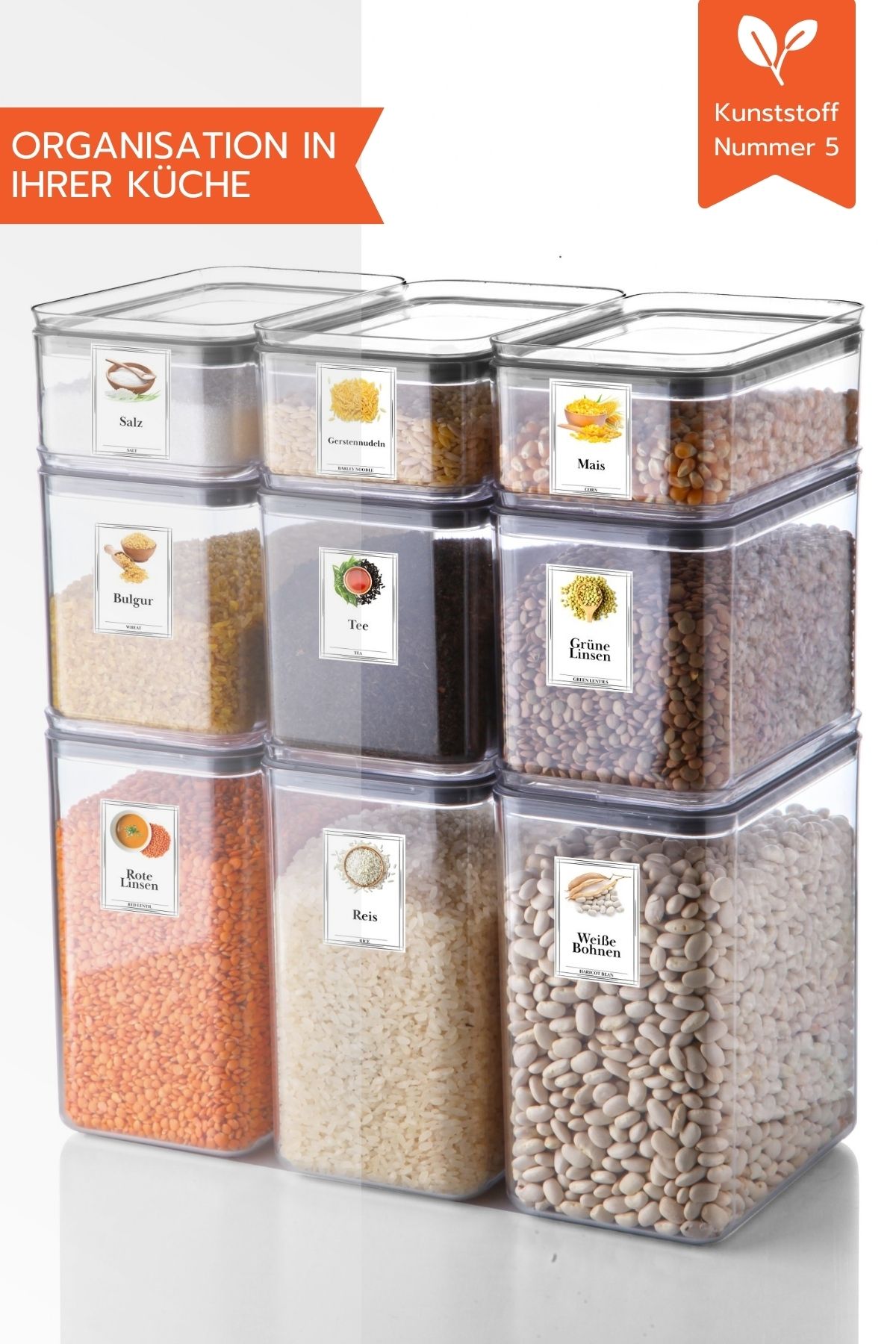 Ginza Maison-1.75 Lt Rectangular Storage Container With Lid 3 Pieces 4