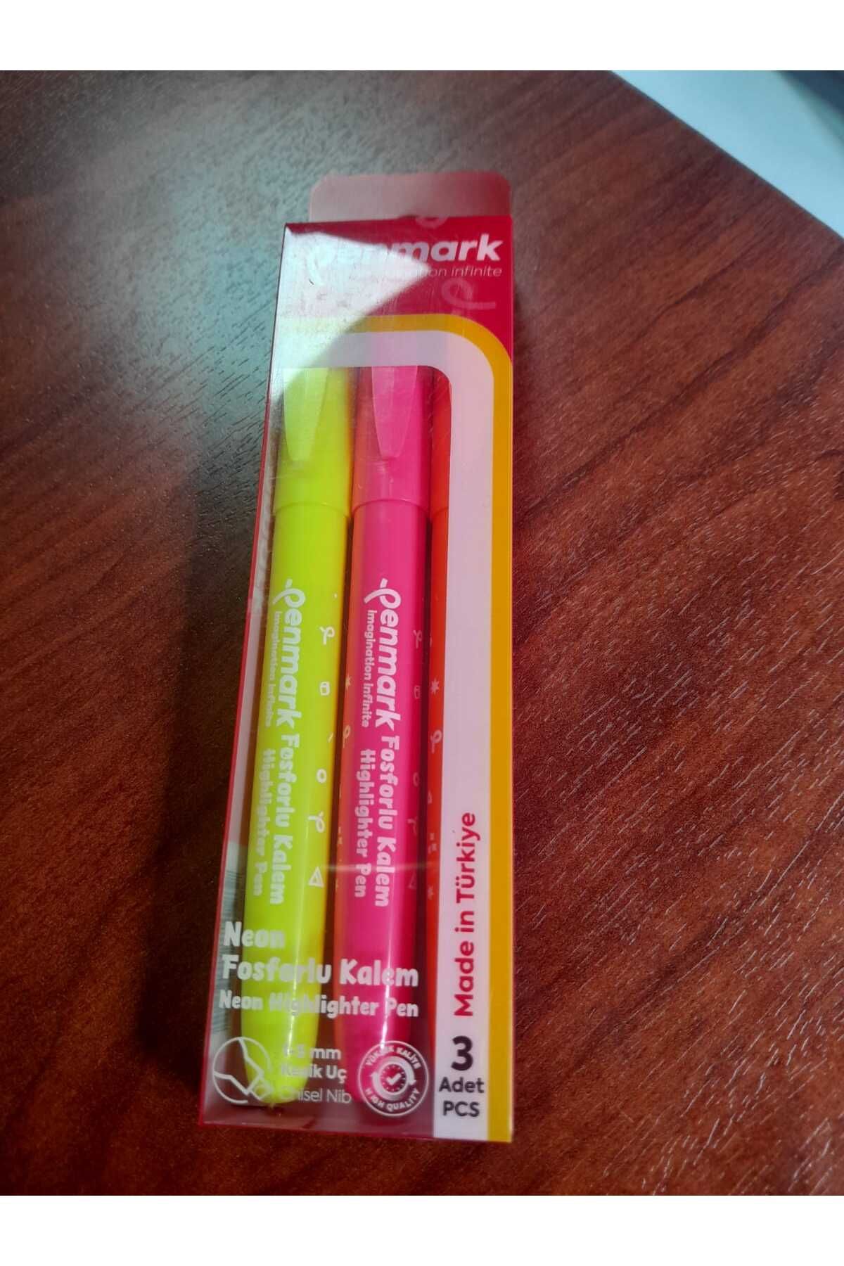 penmark FOSFORLU KALEM KALEM TIPI NEON RENK 3 LU
