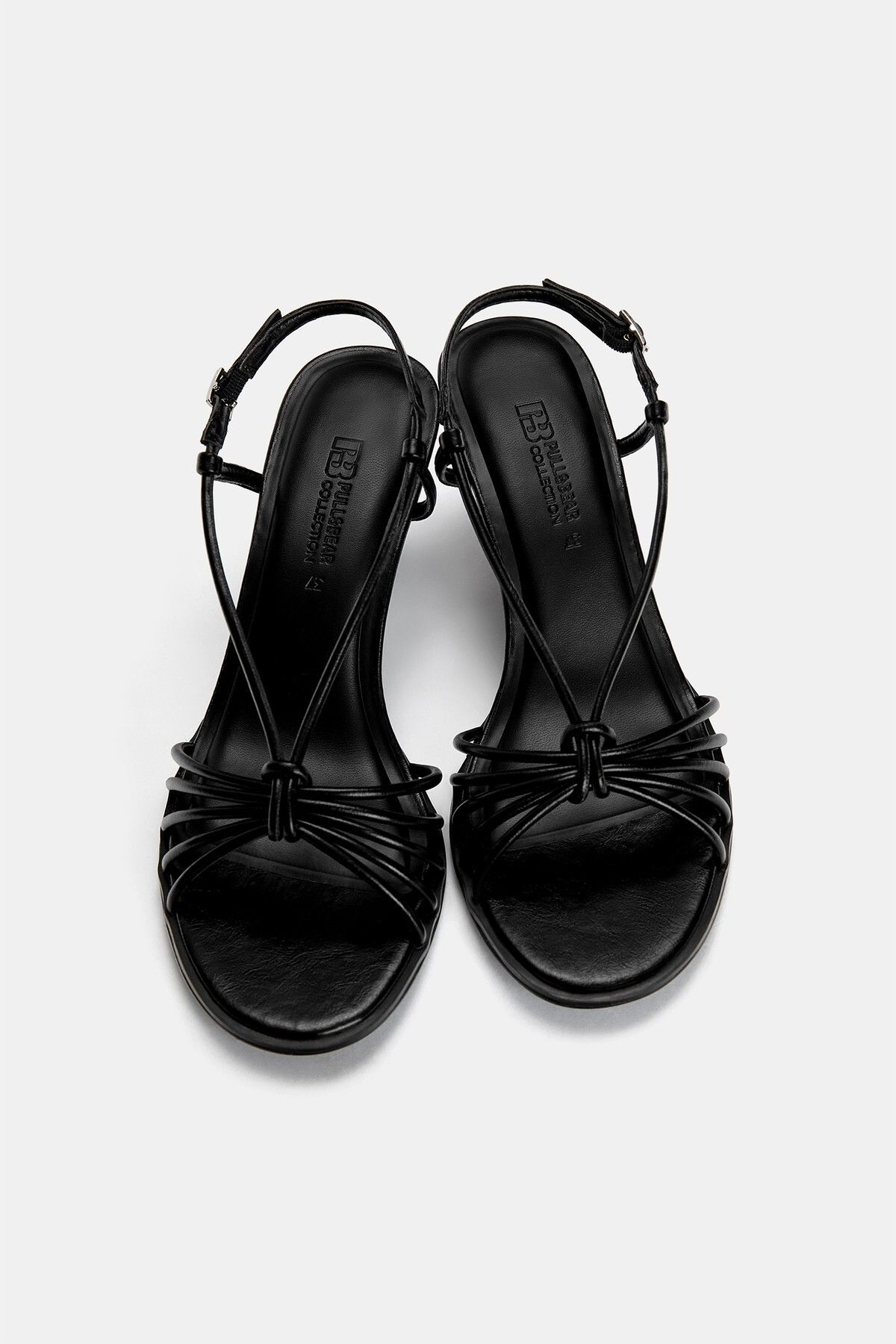 Pull & Bear-Strappy heeled sandals with knot detail 3