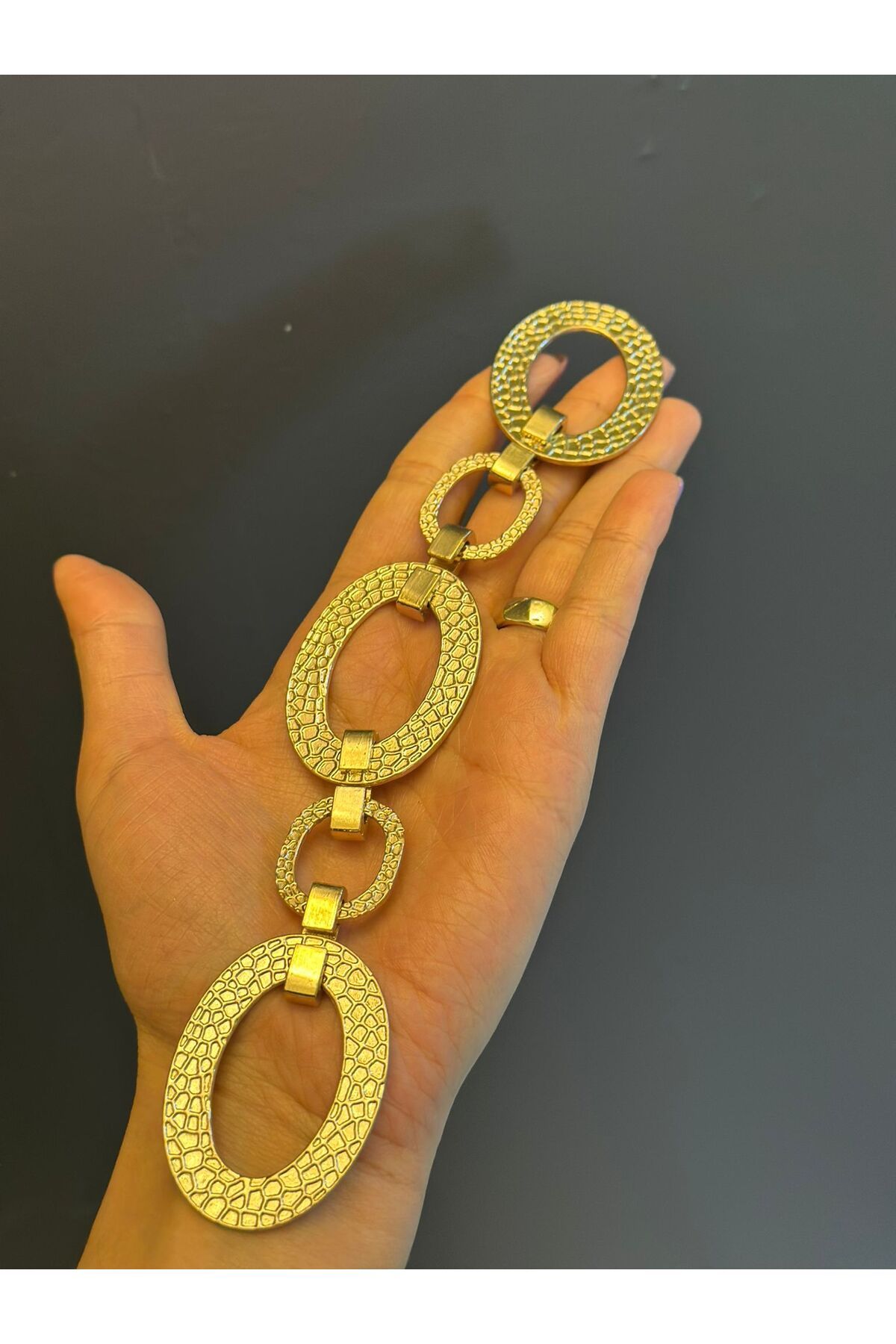 Gönülden Tasarım ALTIN SARI HALKALI DİKİŞ ÇANTA GİYİM AKSESUARI 10X3 CM