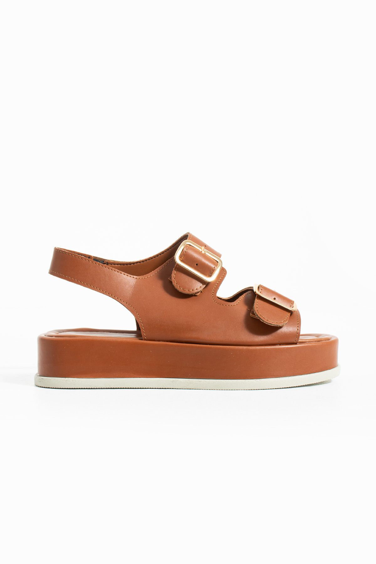 Gökçe Shoes Belindo Taba Kemer Toka Detay Kadın Sandalet