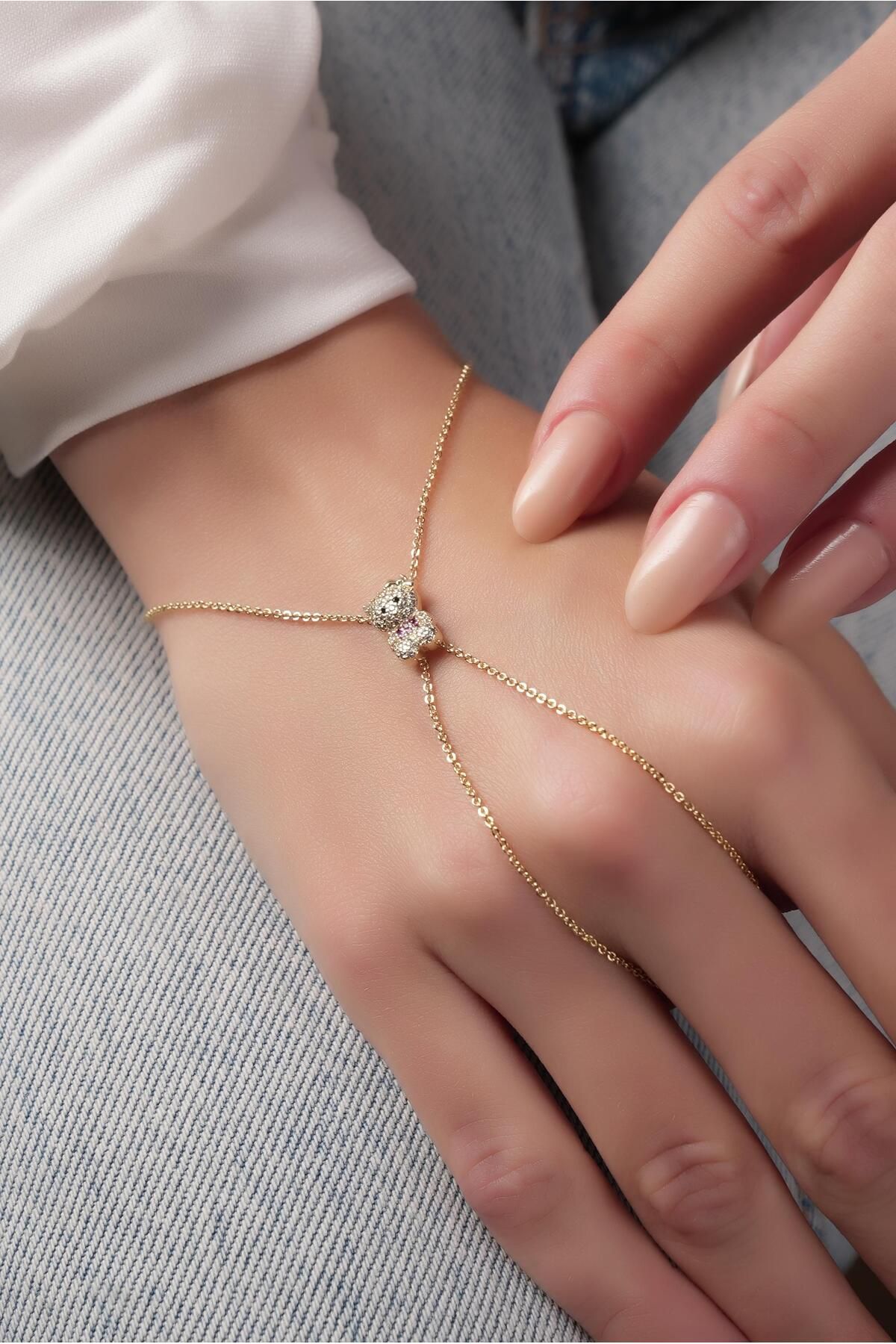 Çlk Accessories Premium Taşlı Ayıcık Şahmeran Bileklik 70885
