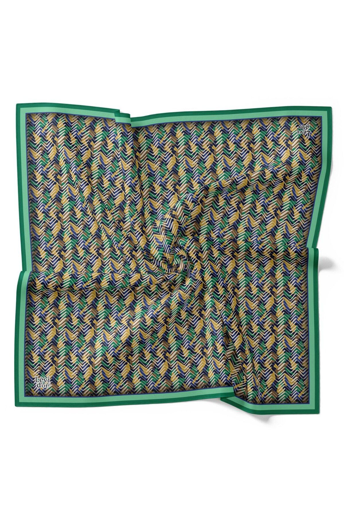 Levidor Geometrik Zigzag Desen Işıltılı Kristal Eşarp