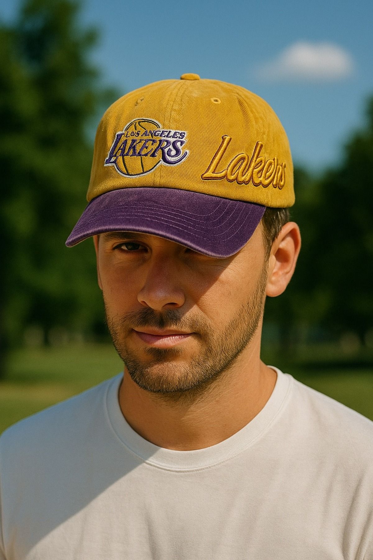 LAGRANZE Los Angeles Lakers Nakışlı Erkek NBA Şapka