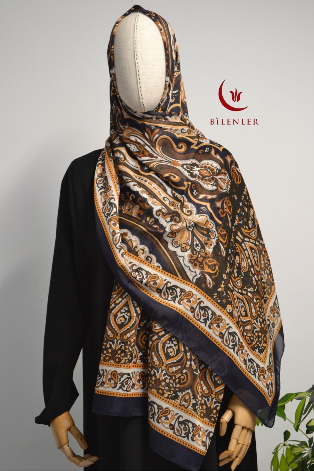 Bilenler Etnik Desenli Pamuklu Şal – 70x190 cm