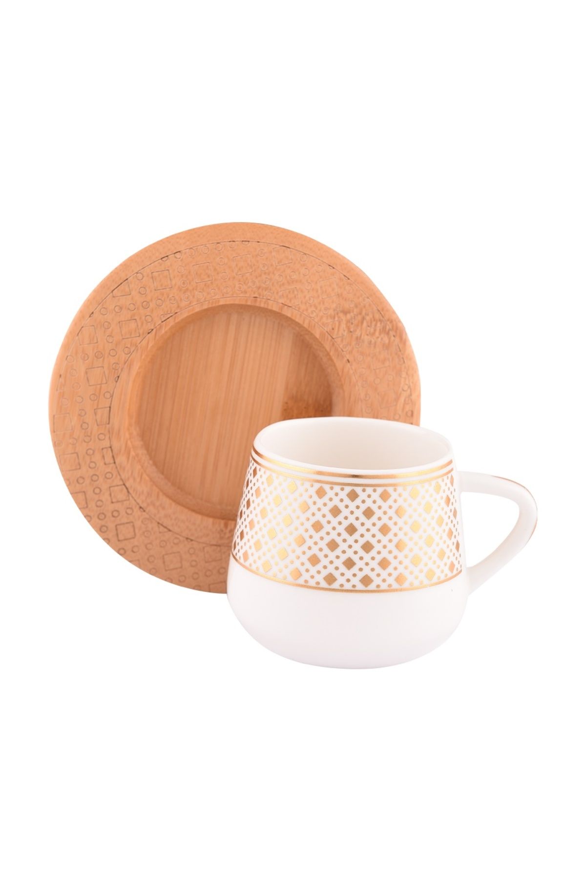 Bambum Hanzade 6 Kişilik Kahve Takımı Desen Altlıklı B0933