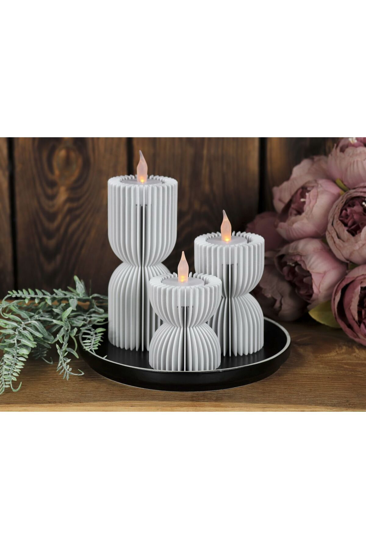 Lunera Accessories 3D Baskı Kum Saati Mumluk – Modern Dekoratif
