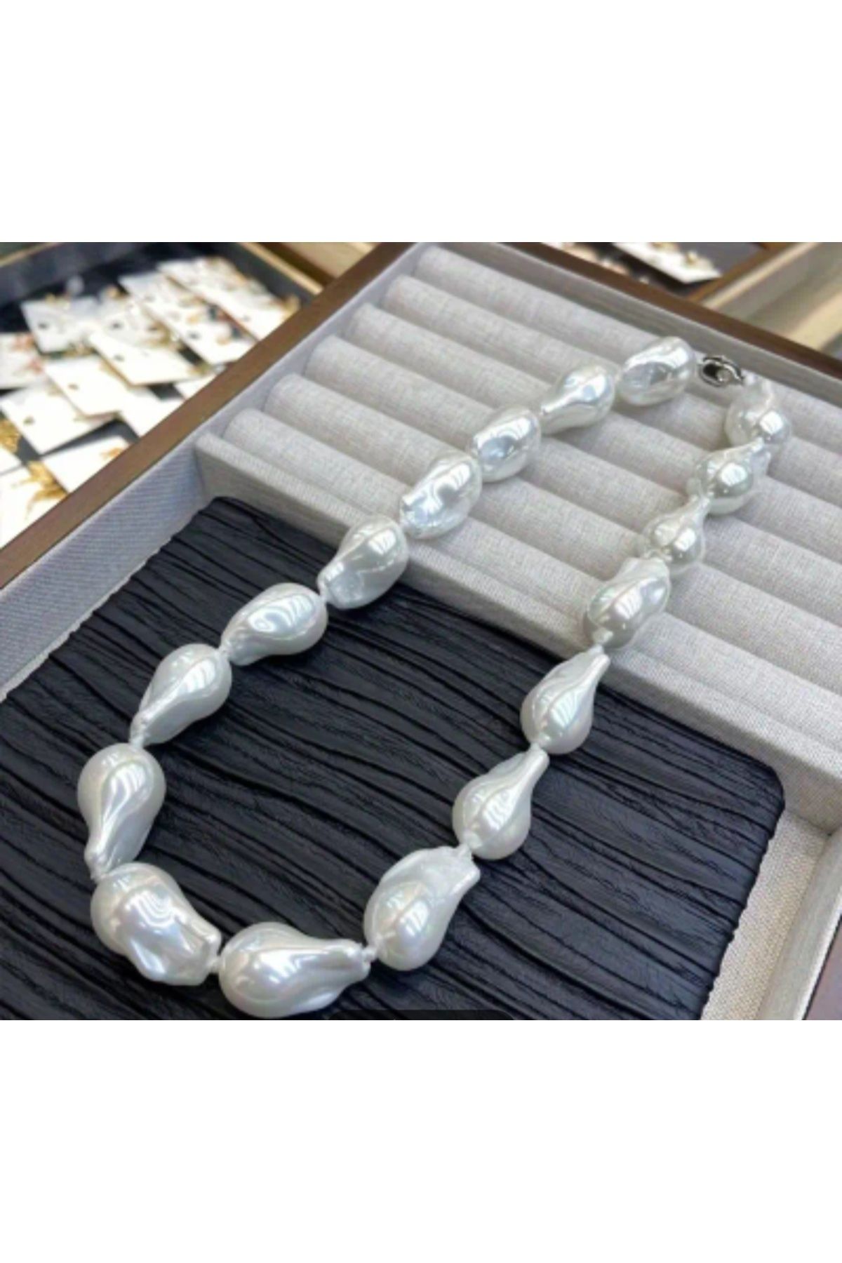 Store Asimetrik İnci Kolye 45 cm