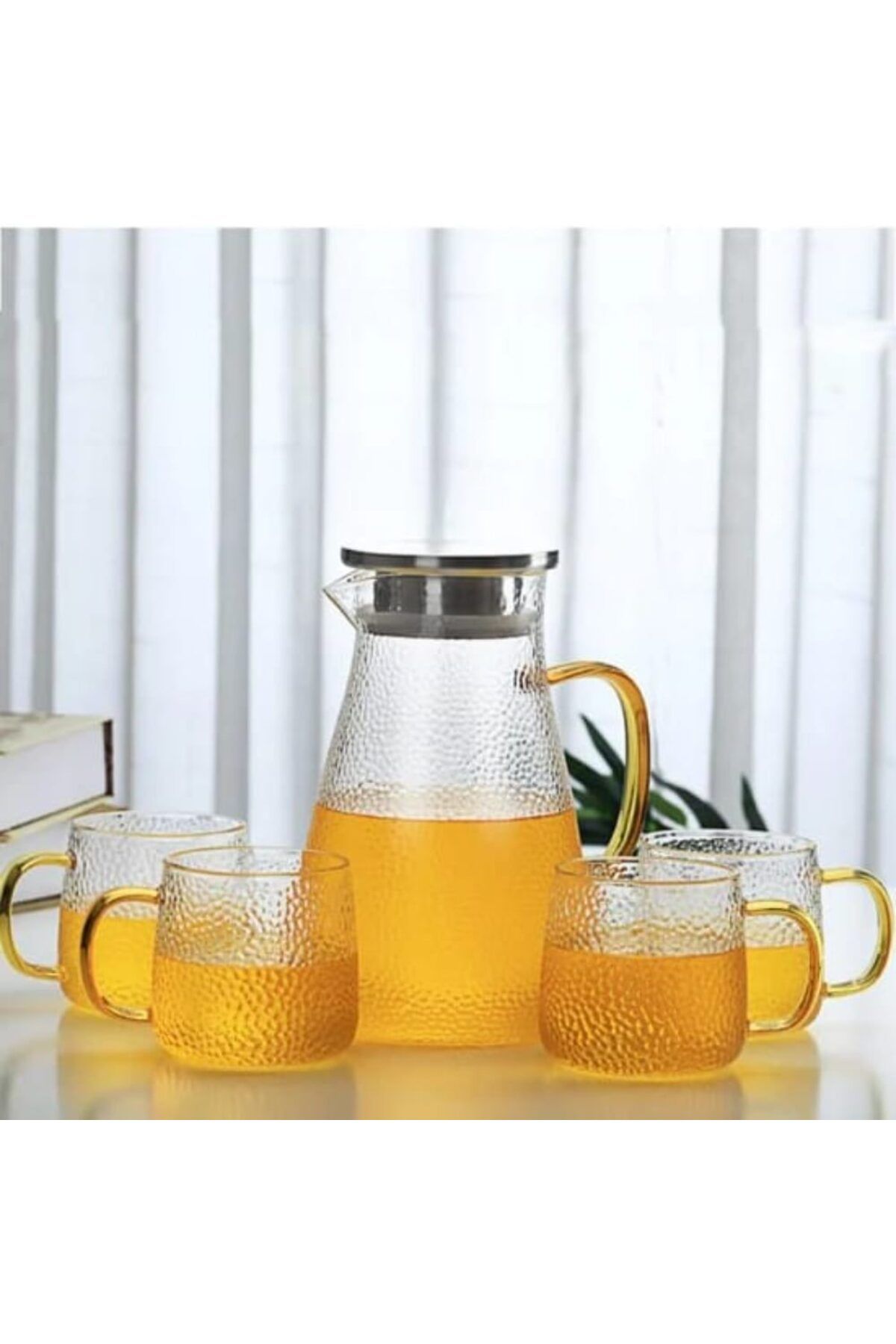 Quasar & Co. Set Ceainic Cu 4 Cani, , Cu Filtru, Capac, 2000 Ml/4x400 Ml, Sticla Borosilicata/inox - One Size
