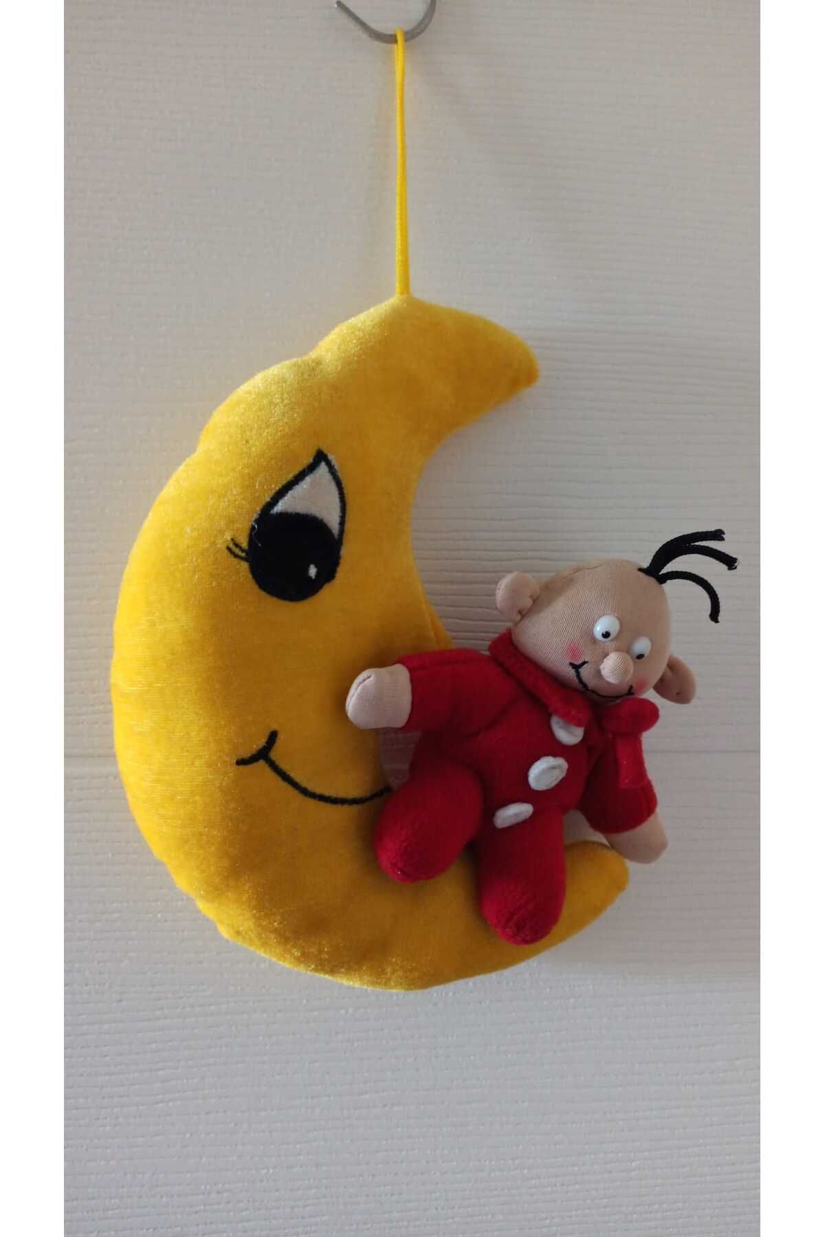 Hureggo vintage bebek odası süsü aydede ve emzikli çocuk askılı peluş & 23 cm