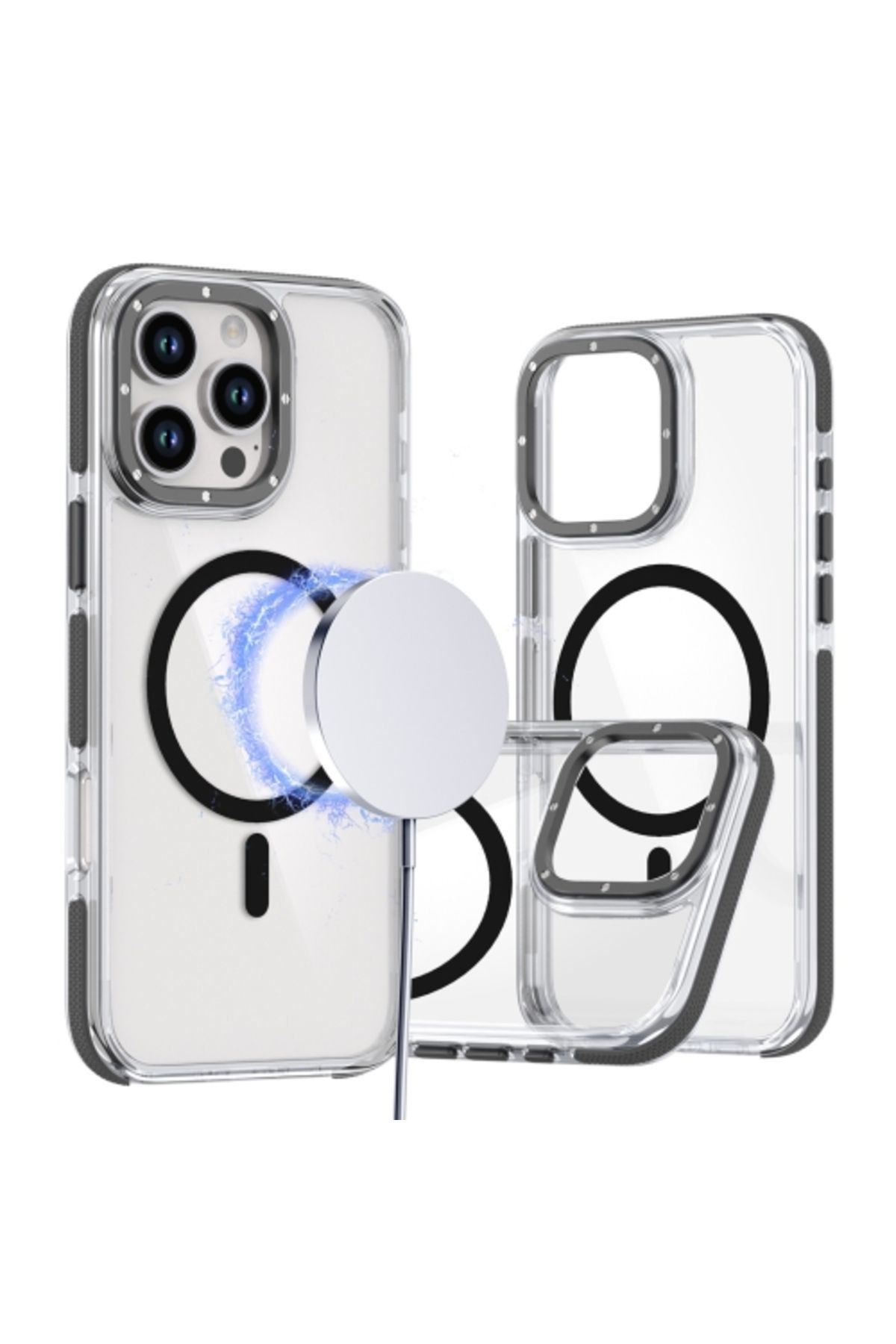 Teleplus iPhone 16 Pro Kılıf Manyetik Şarj Özellikli PX Acrylic Hybrid TPU Kapak