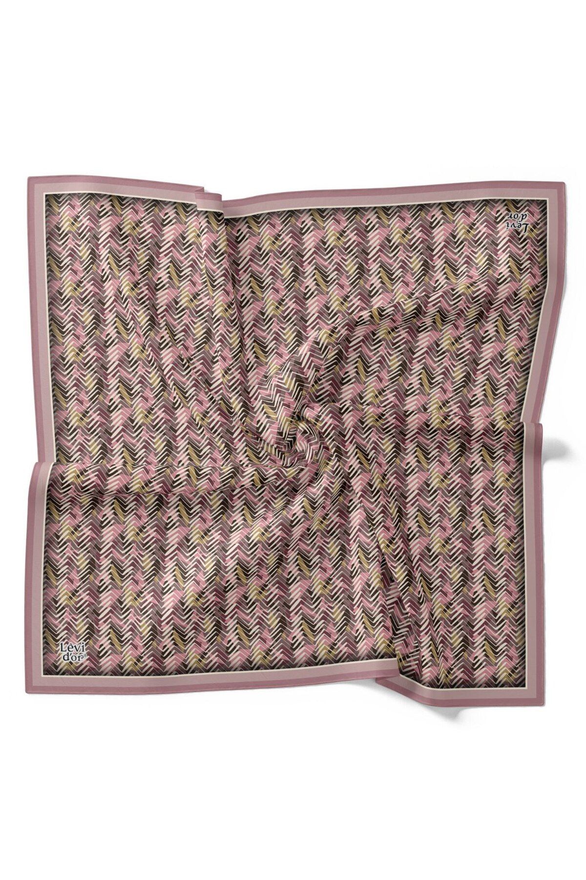 Levidor-Geometric Zigzag Pattern Sparkling Crystal Scarf 2