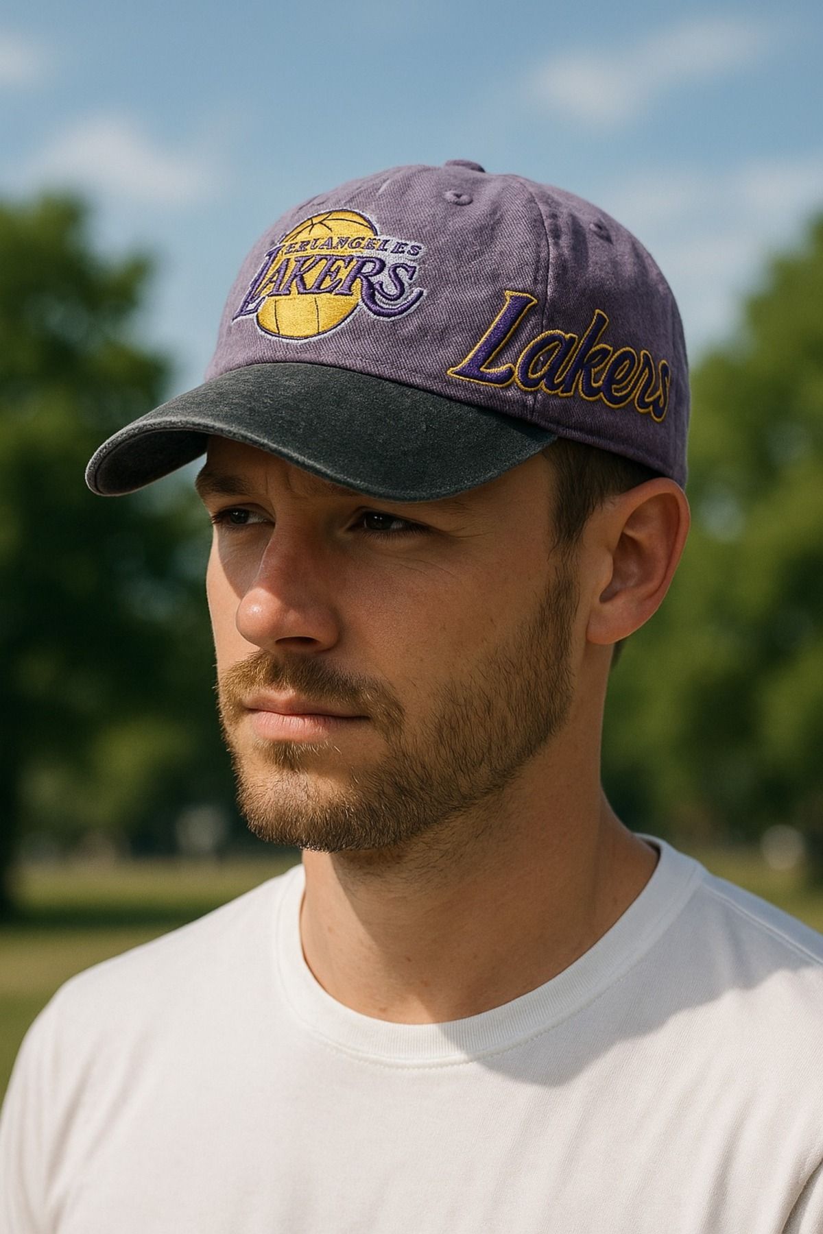 LAGRANZE Los Angeles Lakers Nakışlı Erkek NBA Şapka