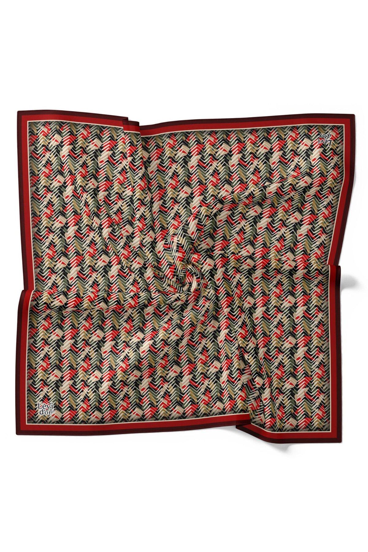 Levidor Geometrik Zigzag Desen Işıltılı Kristal Eşarp