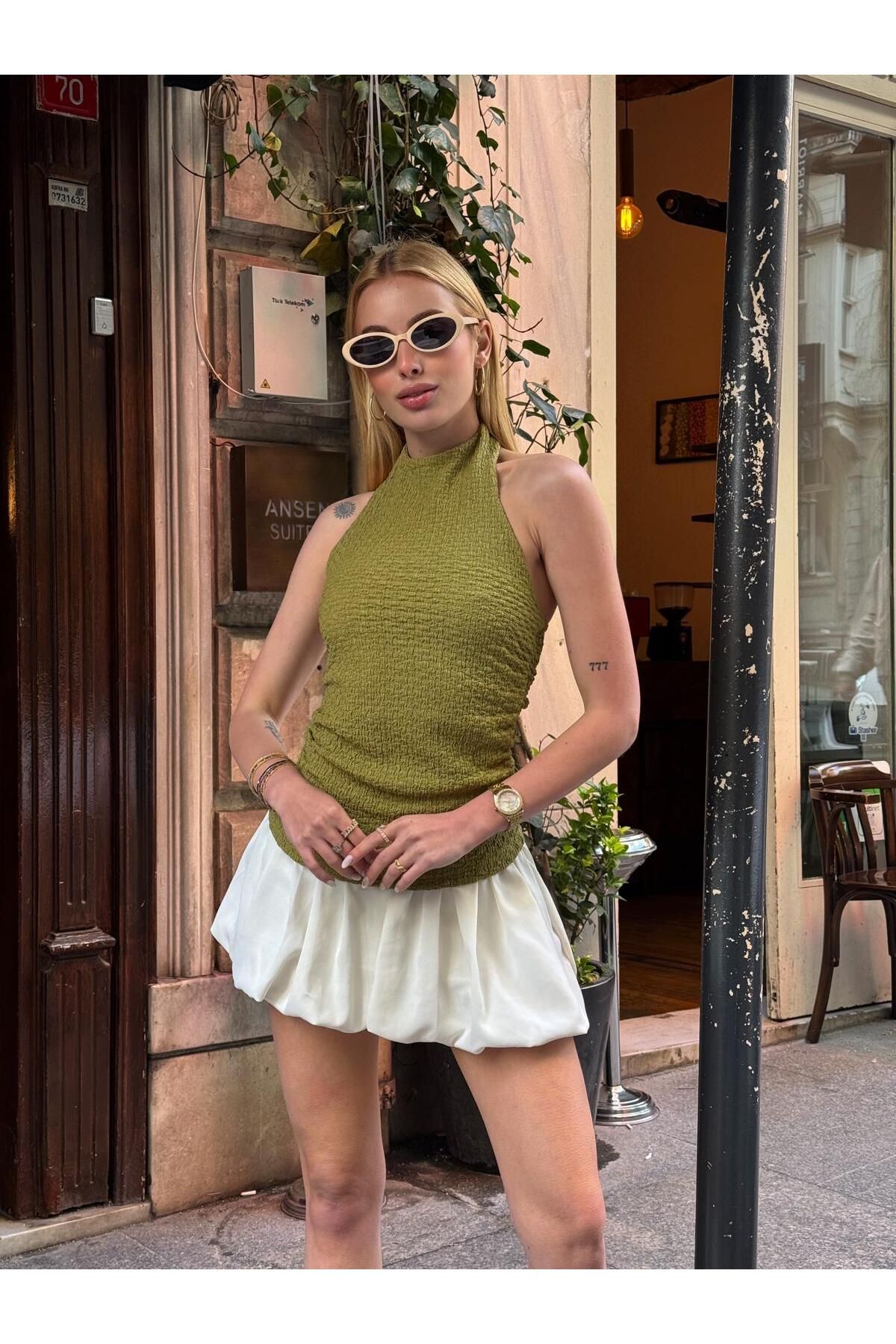 ELBEY Sıfır Kol Sırt Ayarlanabilir Bluz