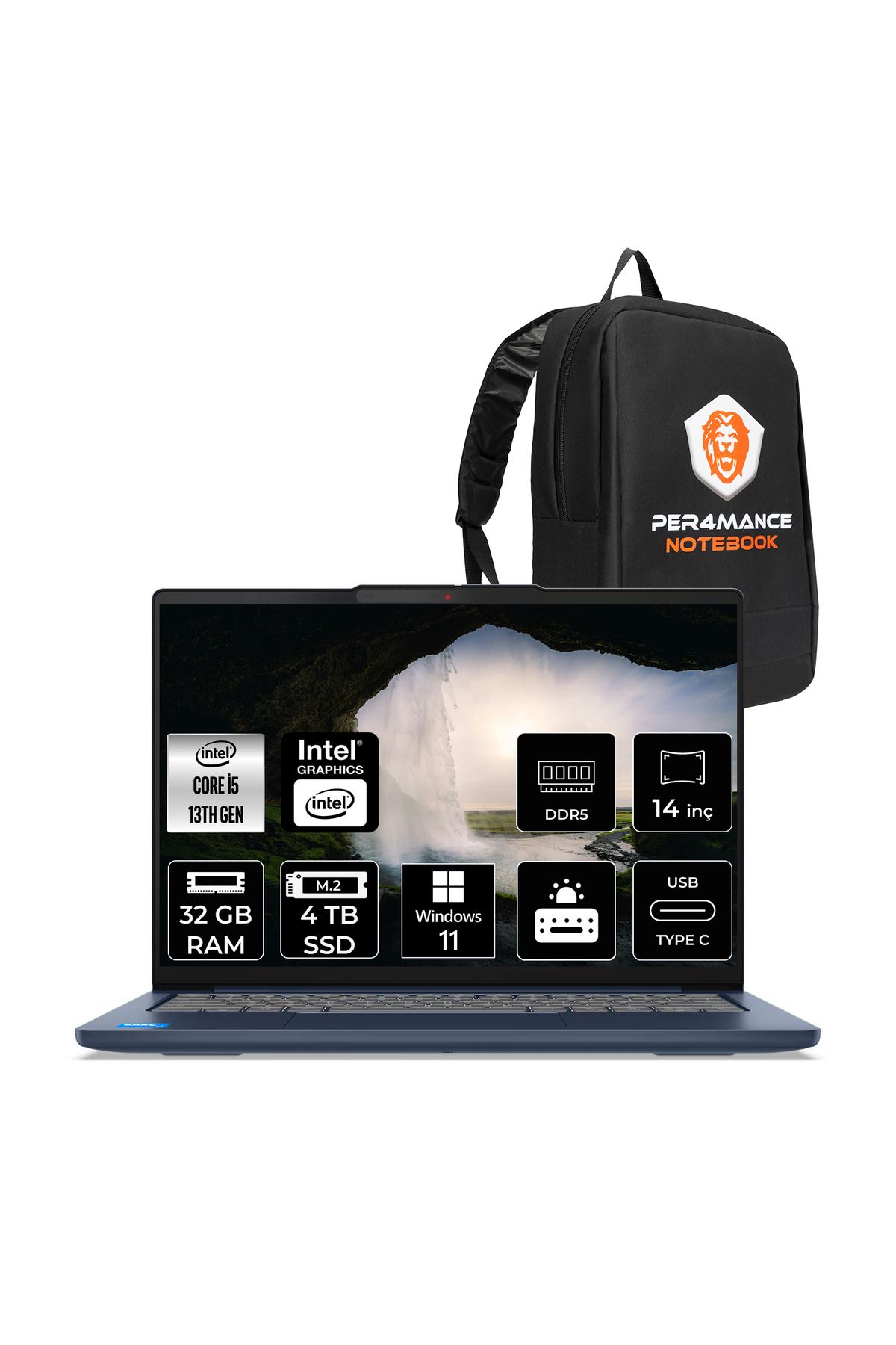 LENOVO Ideapad Slim 5 i5-13420H 32GB DDR5 4TB SSD UHD Graphics 14'' WUXGA OLED W11P Dizüstü Laptop
