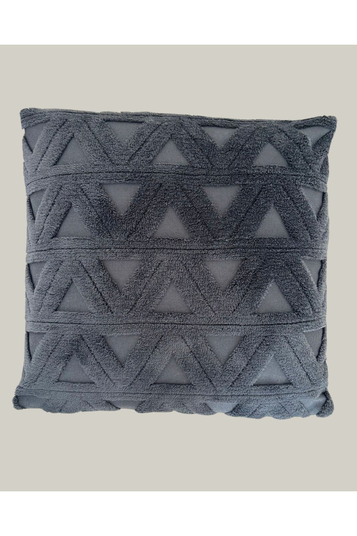 Home Punch Desenli Çift Taraflı Jakarlı Kırlent,1 adet,43x43 cm,Füme