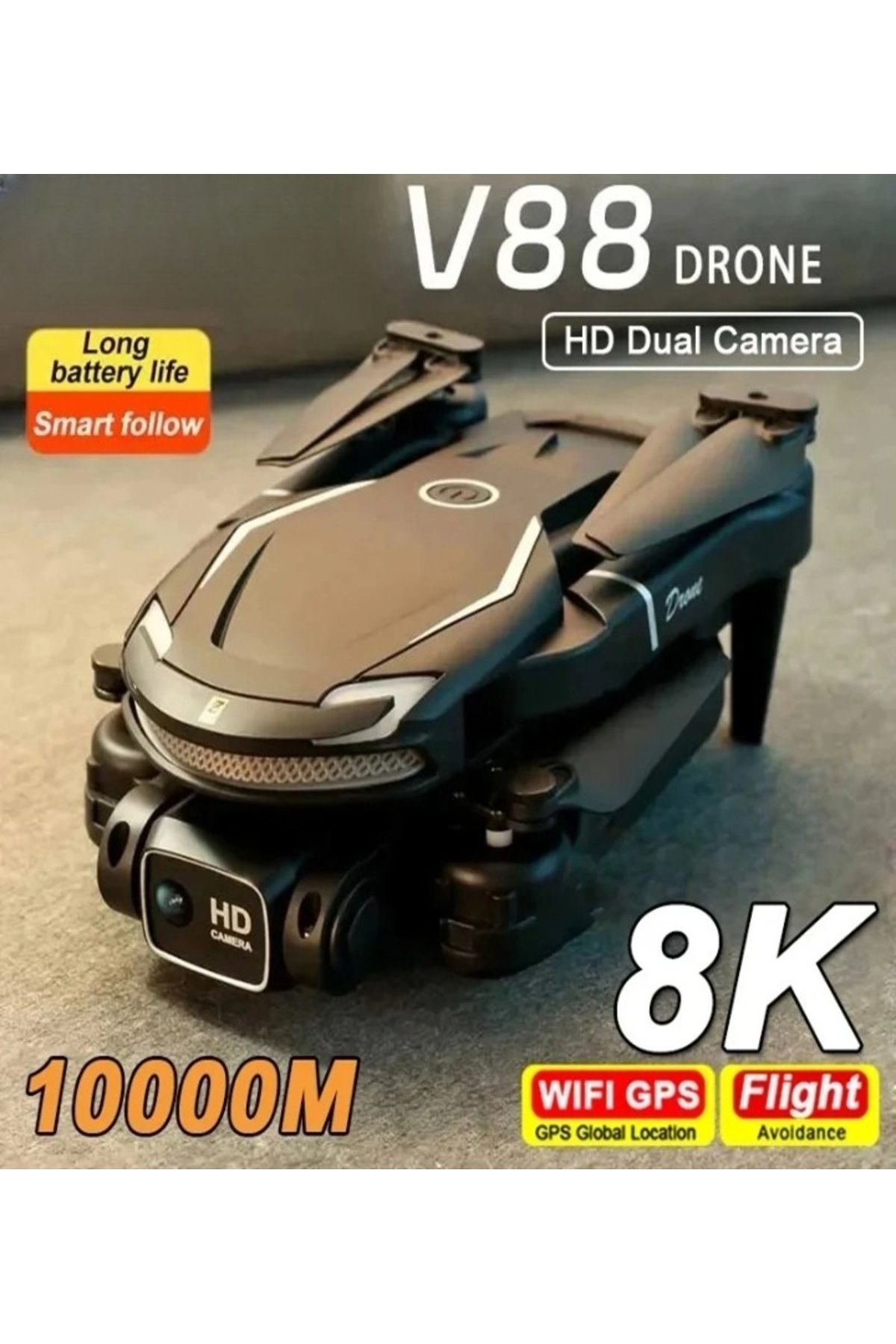JOYFUL CHİLD V88 Drone 8K 5G GPS Profesyonel HD Uzaktan Kumanda Uçak HD Çift Kamera