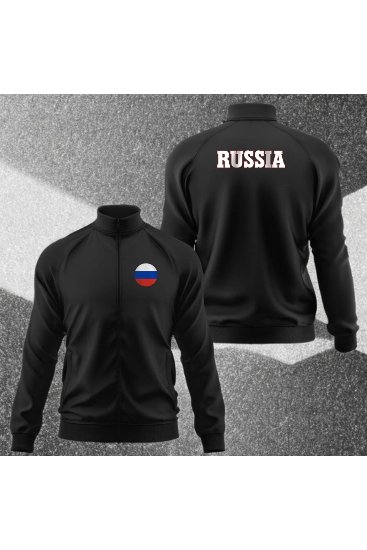 SARI RUSYA RUSSIA BAYRAK DETAYLI DALGIÇ KUMAŞ EŞOFMAN ÜSTÜ