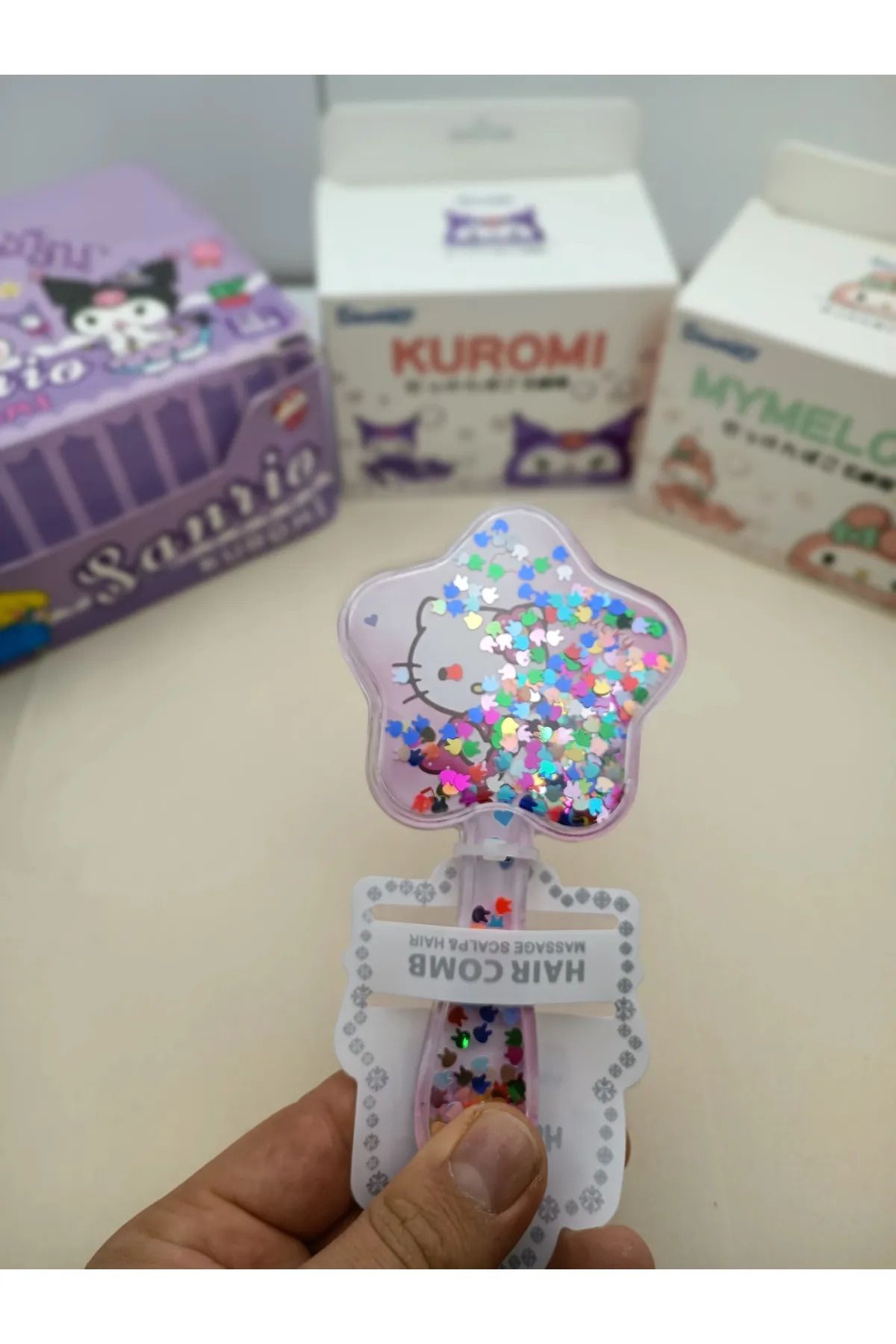 zeynobella Sanrio Kawaii My Melody Tarak Içi Simli Pullu Mini Tarak Lüx Hediyelik Ürünler