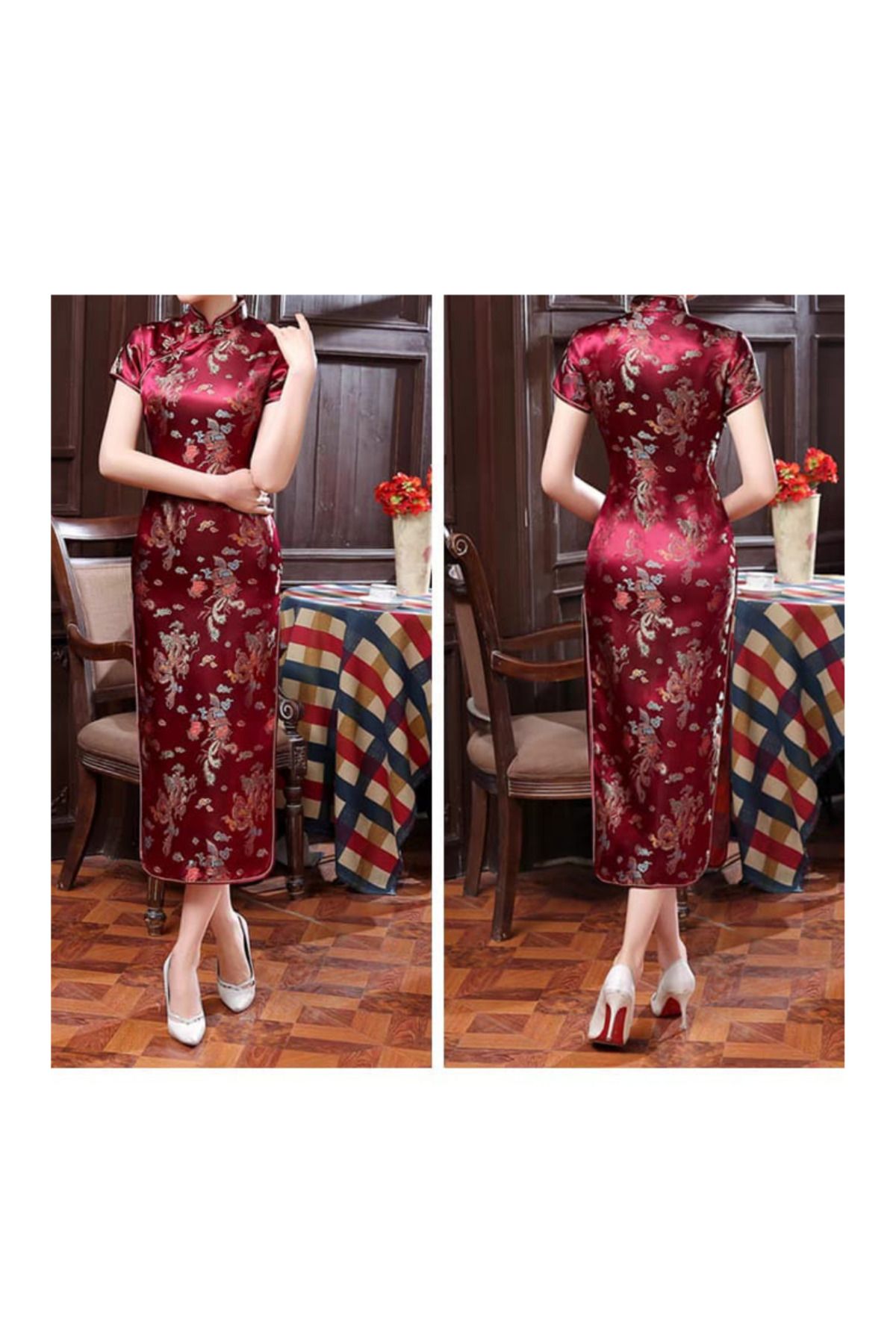 ÇİN KÜLTÜR MERKEZİ Geleneksel Çin Tarzı Kadın Elbisesi Qipao