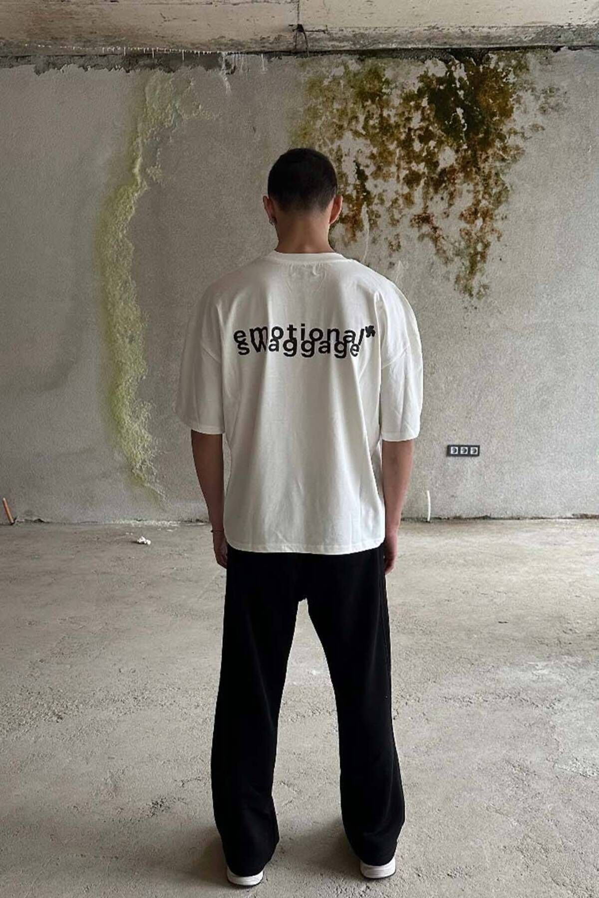 1887CLO Emotional Swaggage Baskılı Oversize Tişört
