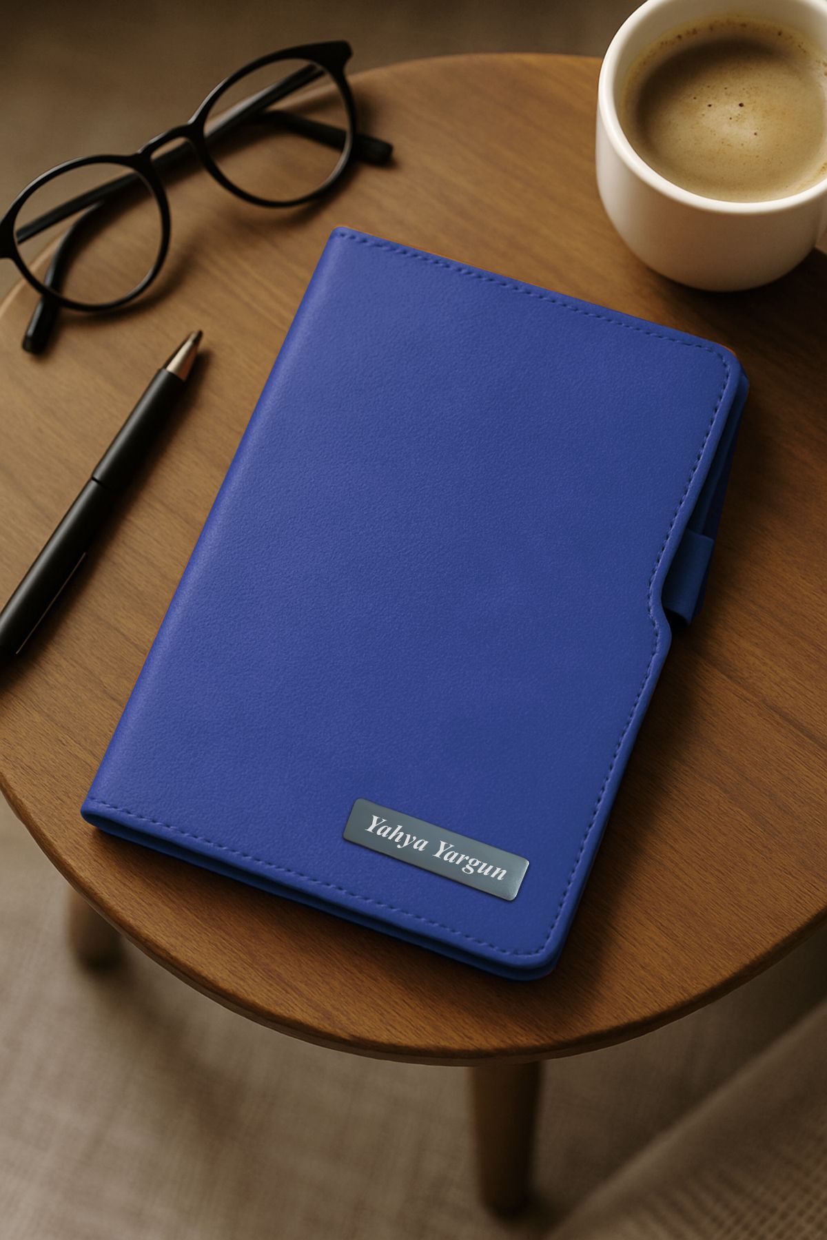 inkglo Kişiye Özel Lacivert Sert Kapaklı Çizgili Defter 14x21cm 224 Sayfa Hediyelik Defter
