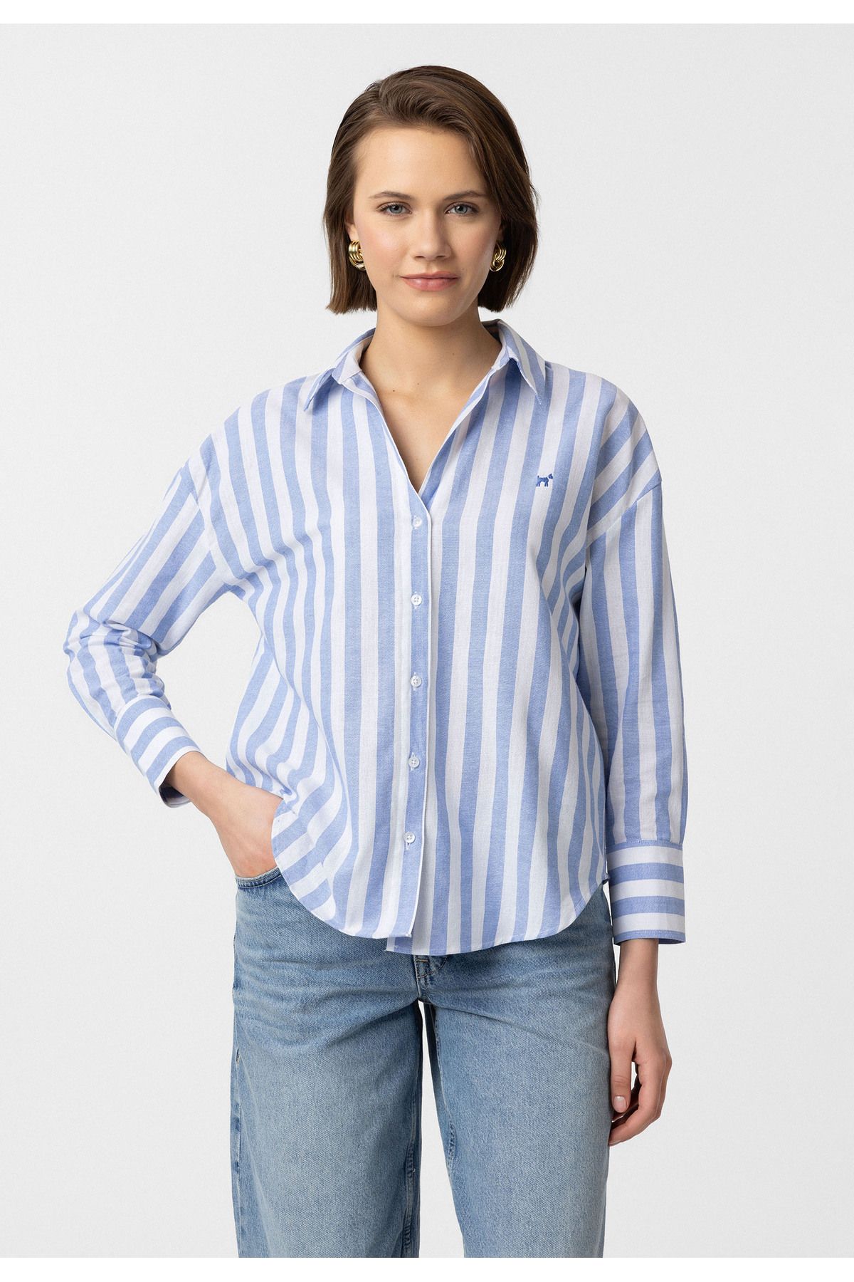 Williot Carisa Kadın Oversize Çizgili Gömlek